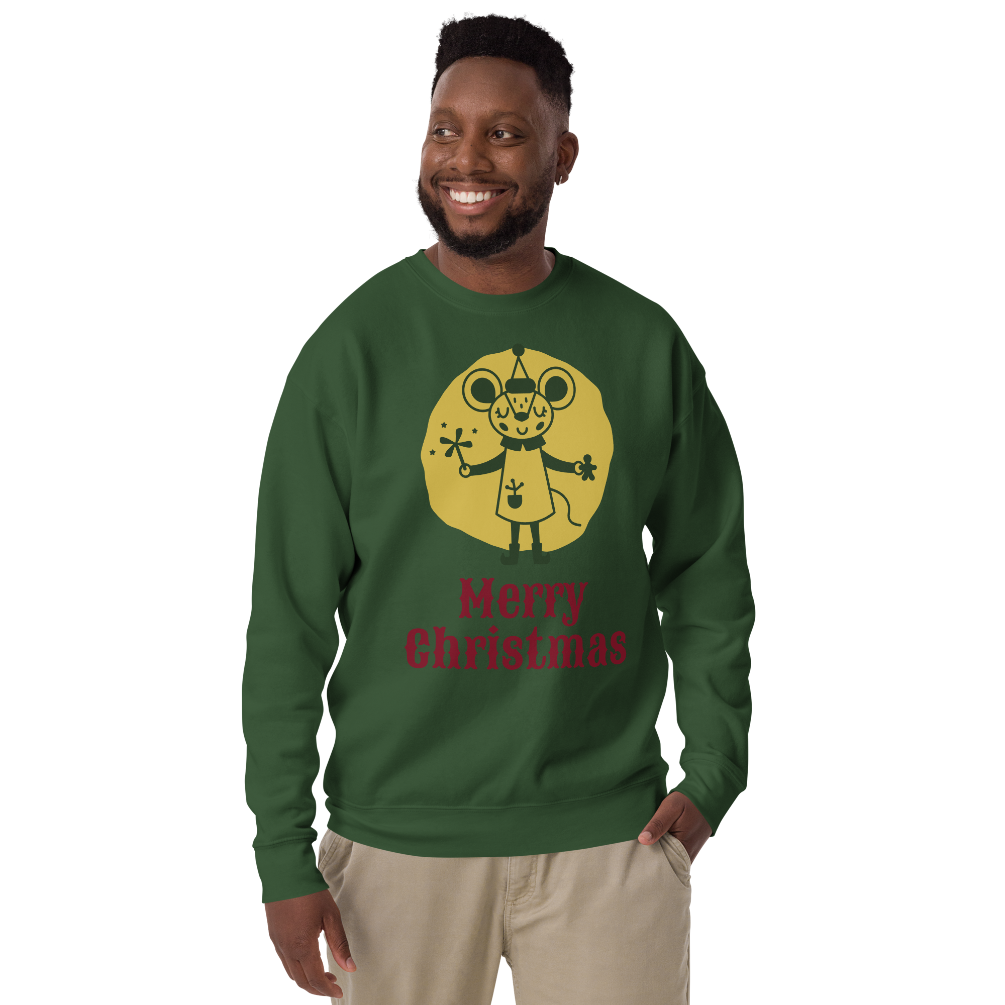 Unisex Merry Christmas Jerry Premium Printed Sweatshirt carbon-grey