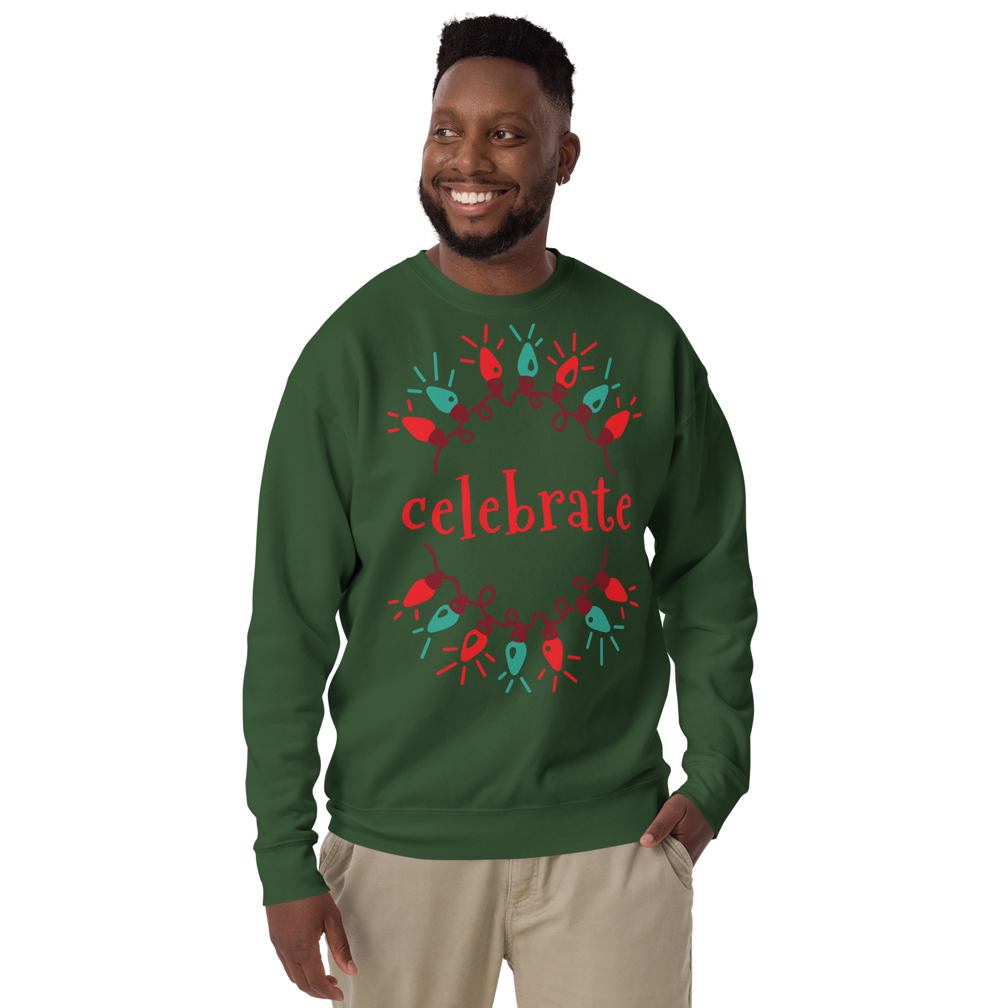 Unisex Celebration Premium Printed Sweatshirt white