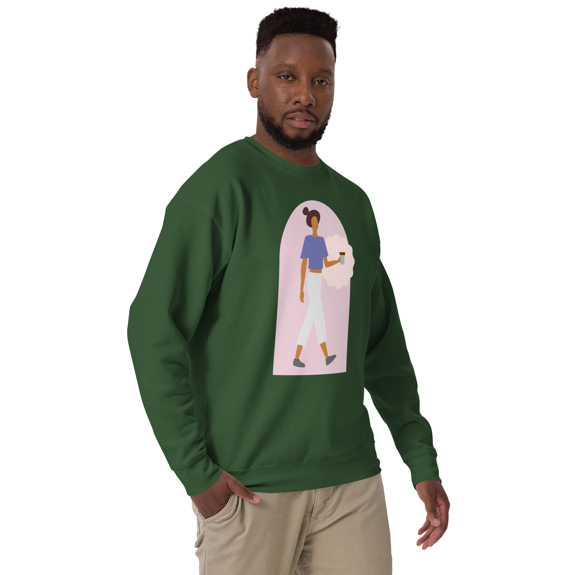Unisex Kindness Is Invincible Premium Printed Sweatshirt 1 charcoal-heather