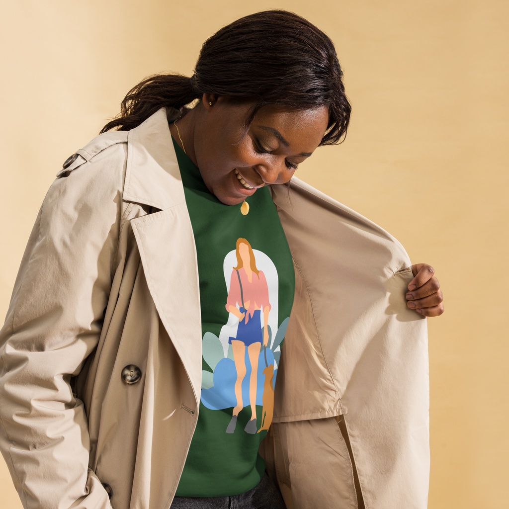 Unisex Girl With Dog Premium Printed Sweatshirt team-royal