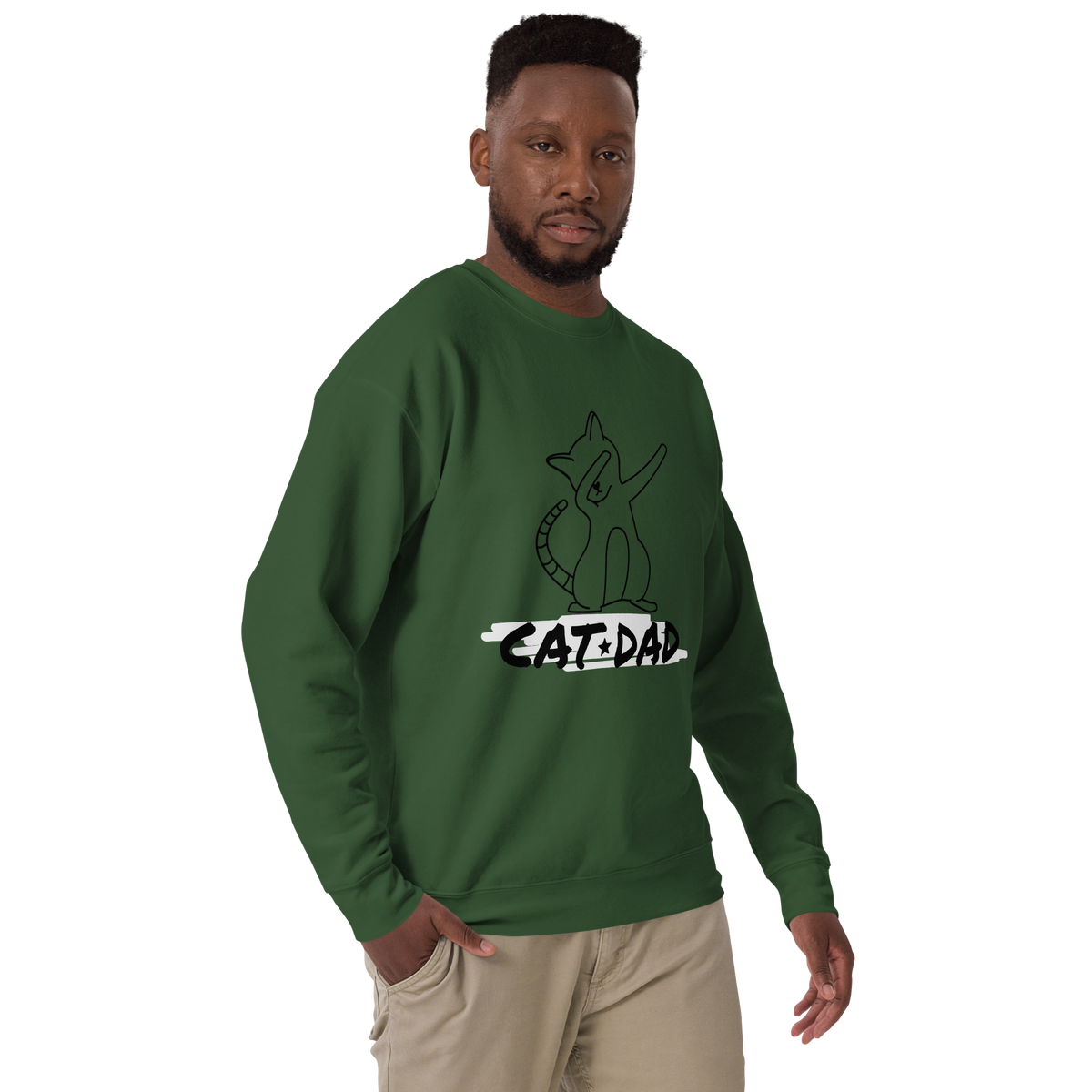 Unisex Cat Dad Graphic Premium Printed Sweatshirt team-red