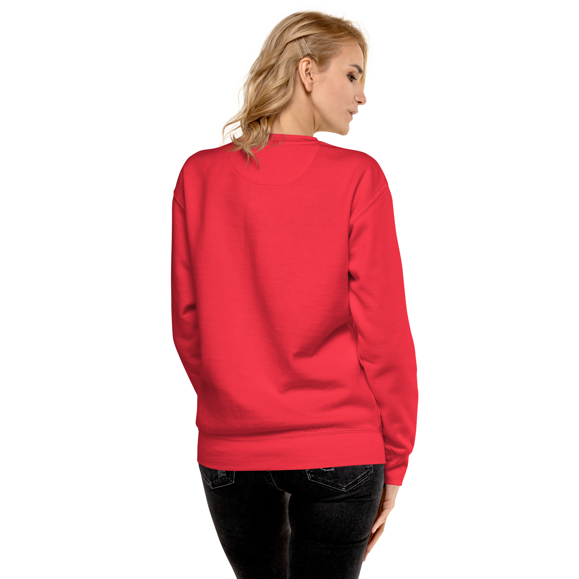 Unisex Floral Bunny Graphic Premium Printed Sweatshirt team-red