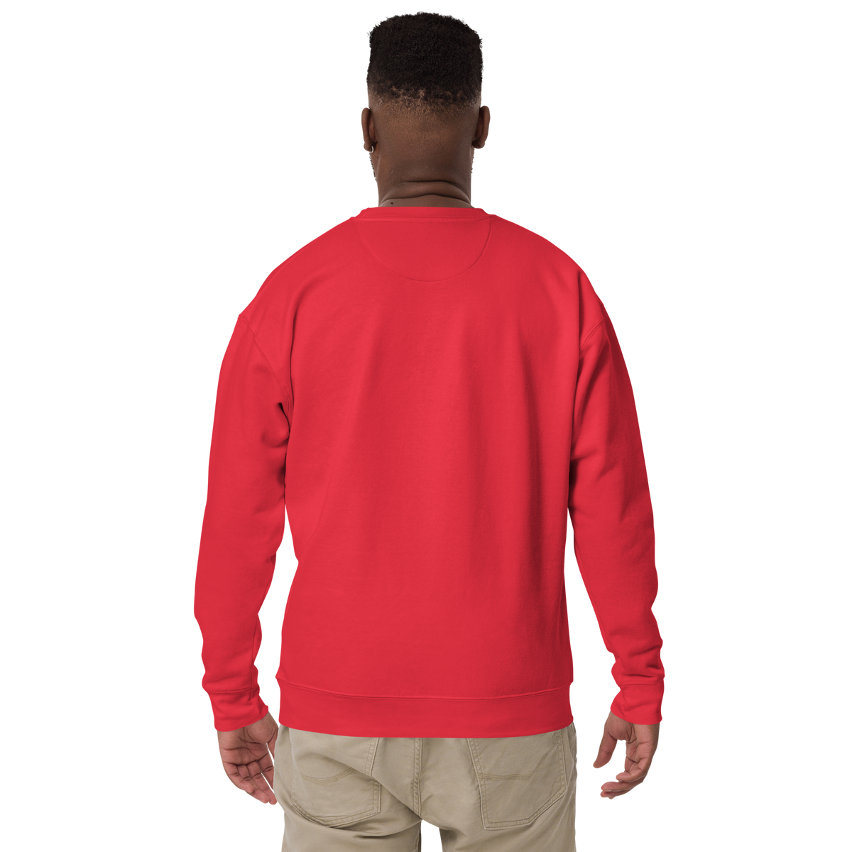 Unisex Cute Dog With A Bone Premium Printed Sweatshirt team-red