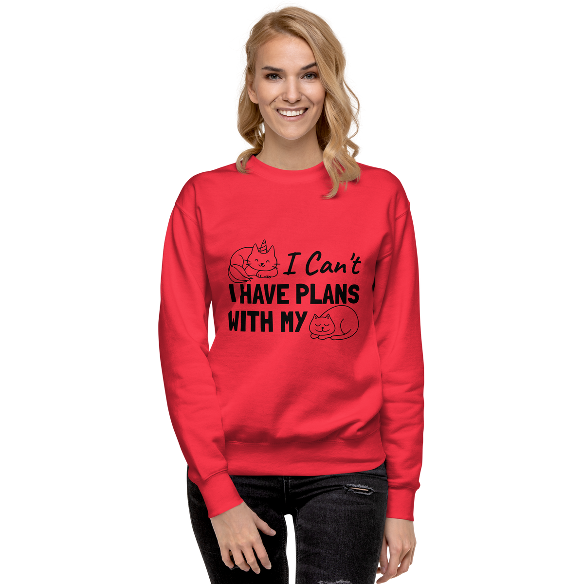 I Cant Have Plans With My Cat Sweatshirt dusty-rose