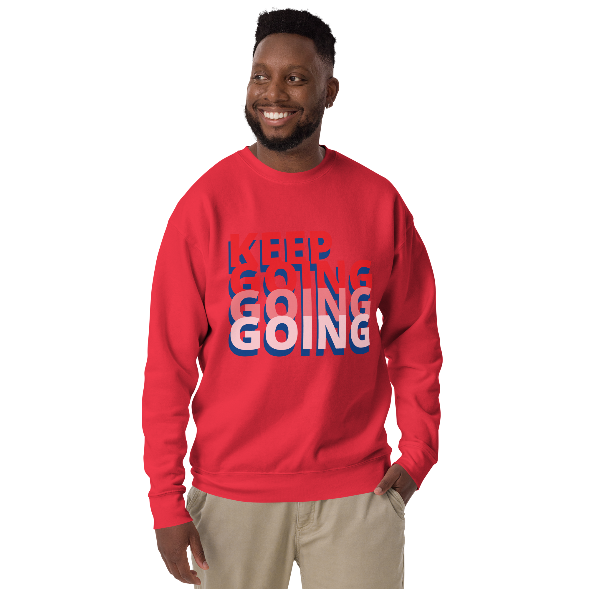 Unisex Keep Going Premium Printed Sweatshirt team-red