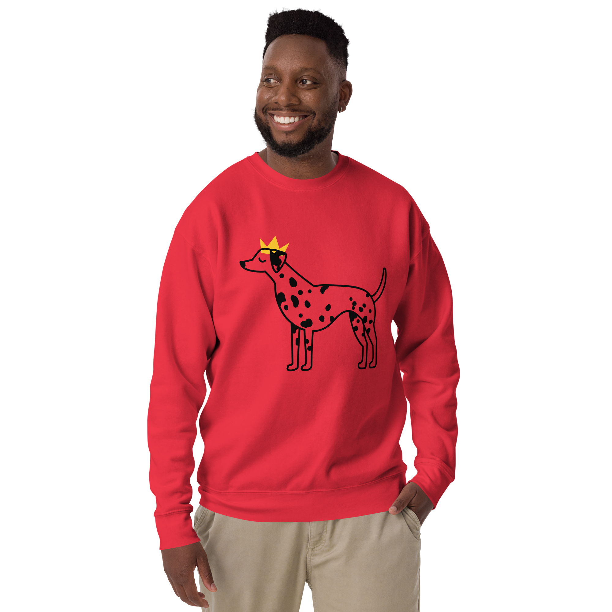 Unisex Crowned Dog Graphic Premium Printed Sweatshirt dusty-rose