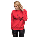 Unisex Floral Bunny Graphic Premium Printed Sweatshirt team-red