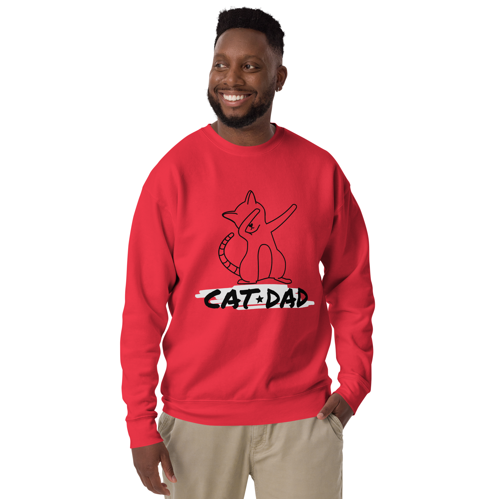 Unisex Cat Dad Graphic Premium Printed Sweatshirt carbon-grey