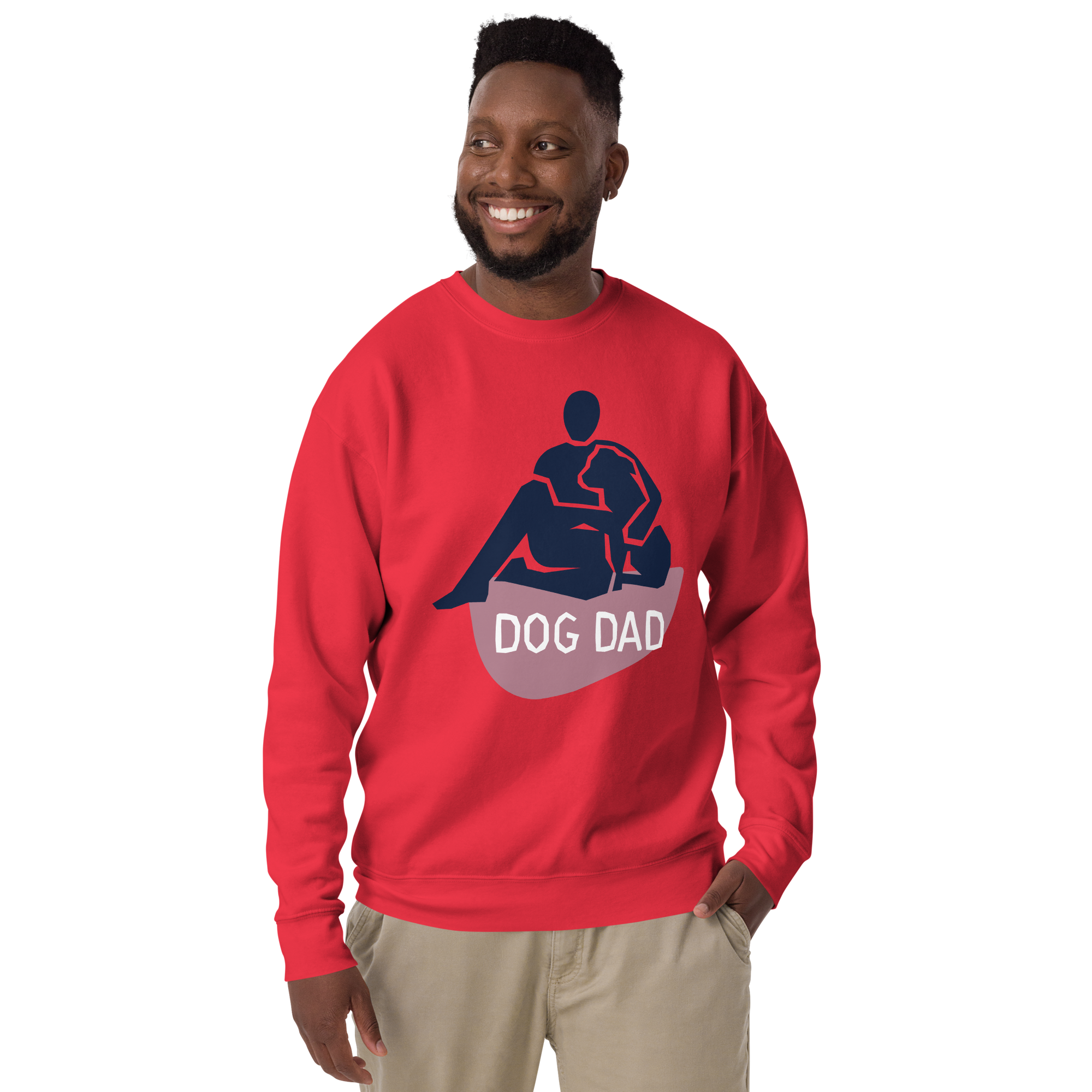 Unisex Dog Dad Graphic Premium Printed Sweatshirt team-red