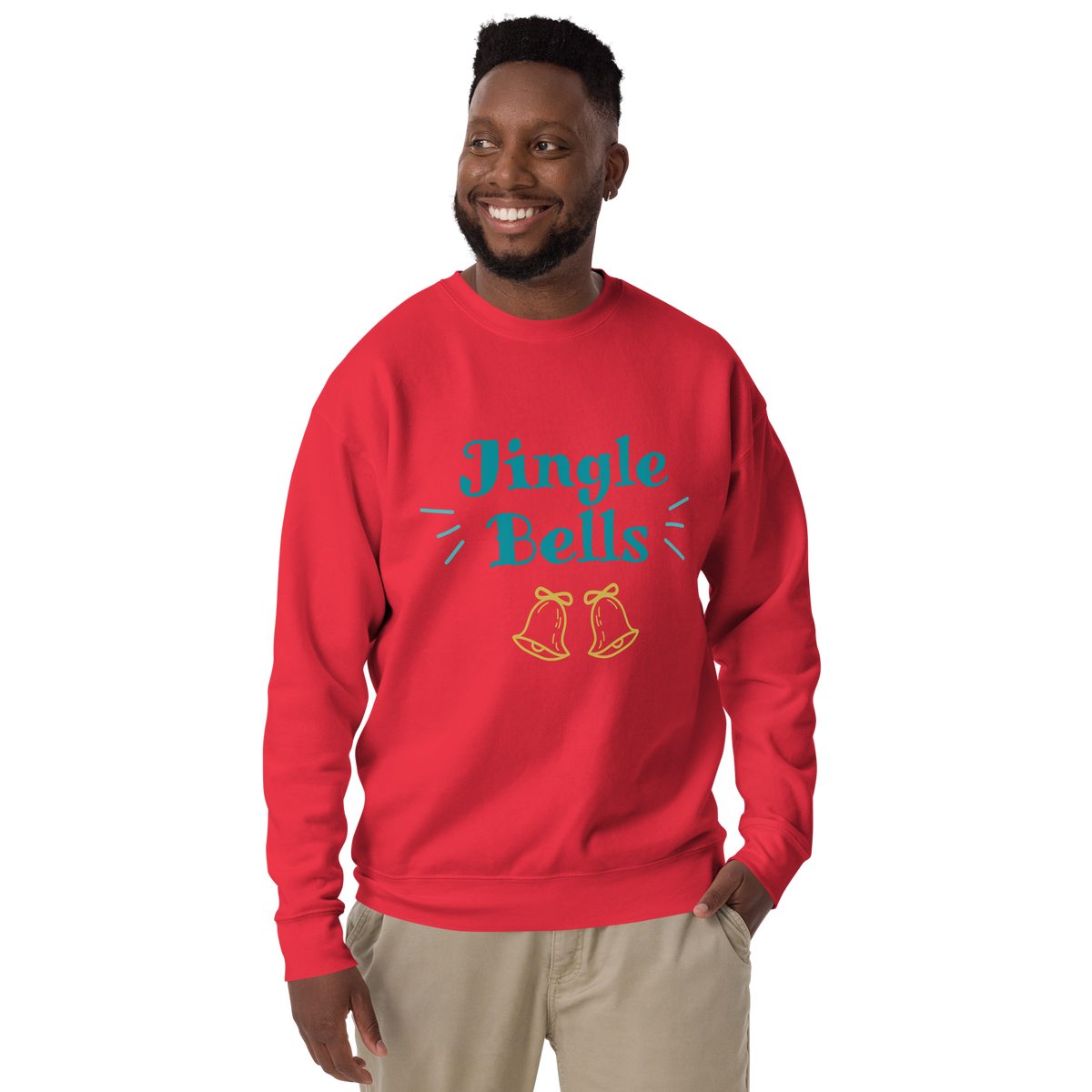Unisex Jingle Bells Christmas Premium Printed Sweatshirt carbon-grey