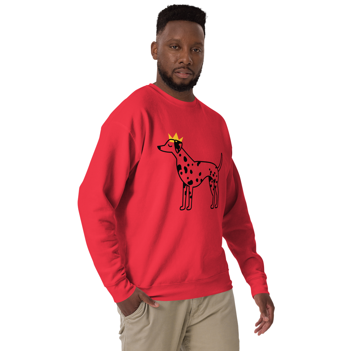 Unisex Crowned Dog Graphic Premium Printed Sweatshirt dusty-rose