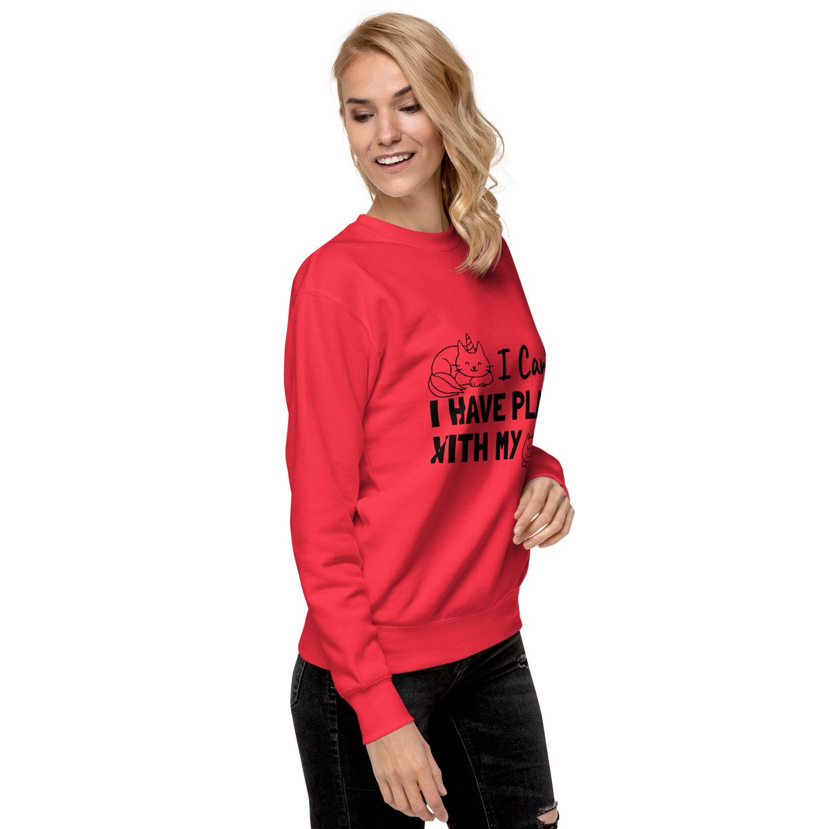 I Cant Have Plans With My Cat Sweatshirt dusty-rose