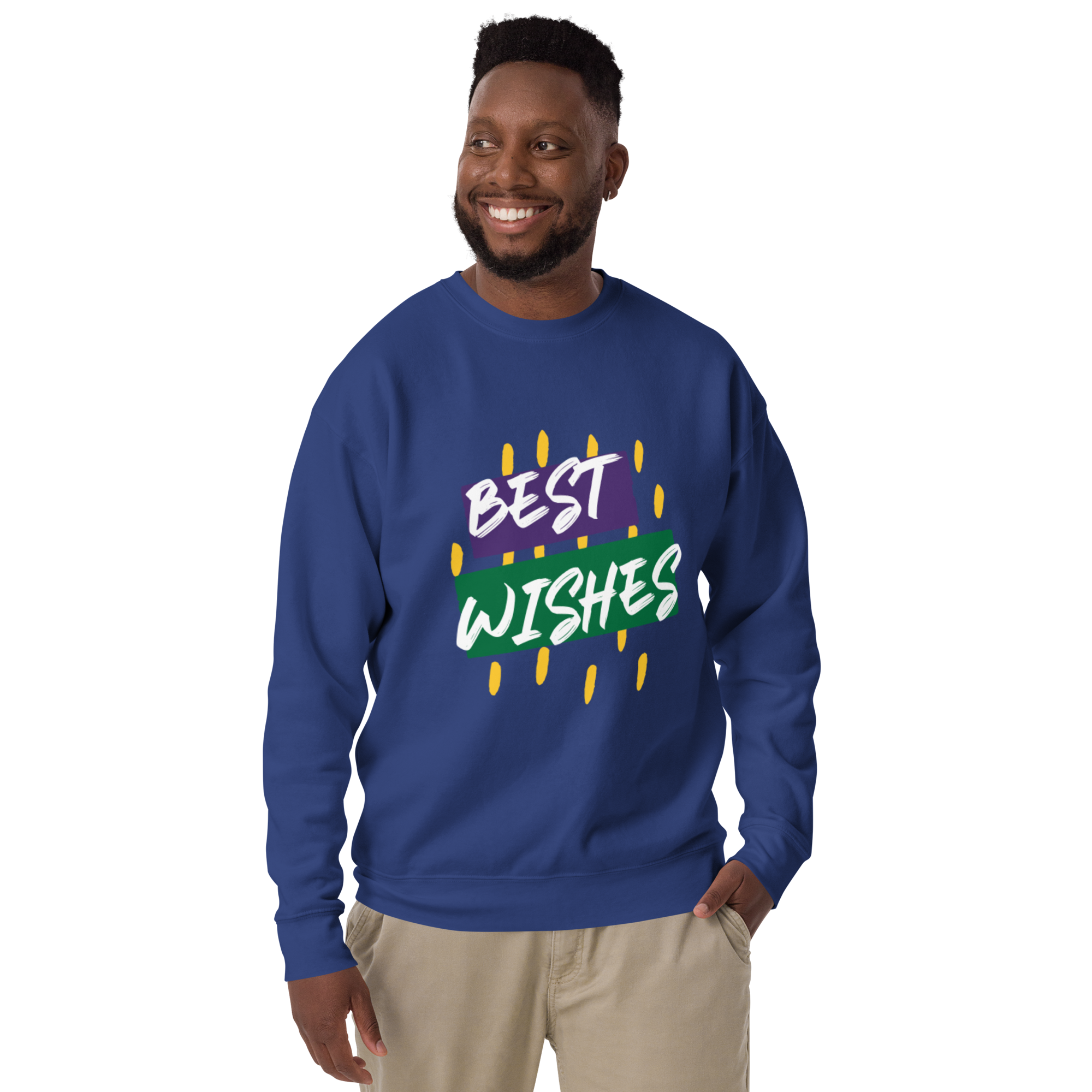 Unisex Best Wishes Premium Printed Sweatshirt team-royal