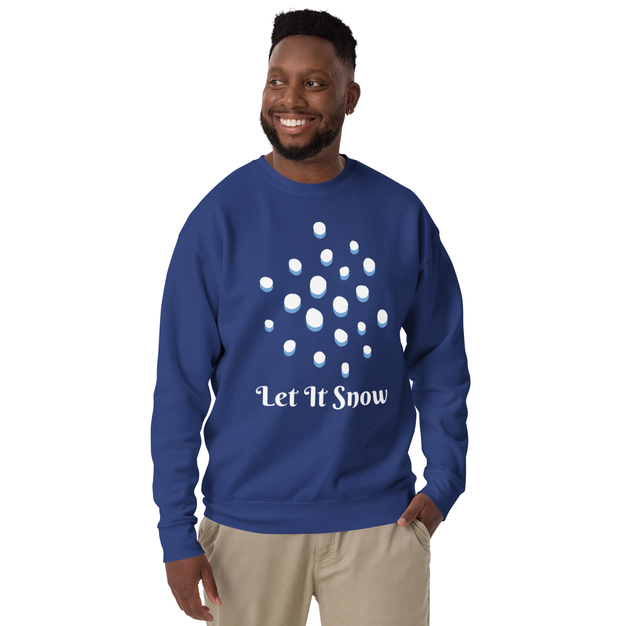 Unisex Let It Snow Winter Snowfall Premium Printed Sweatshirt team-royal