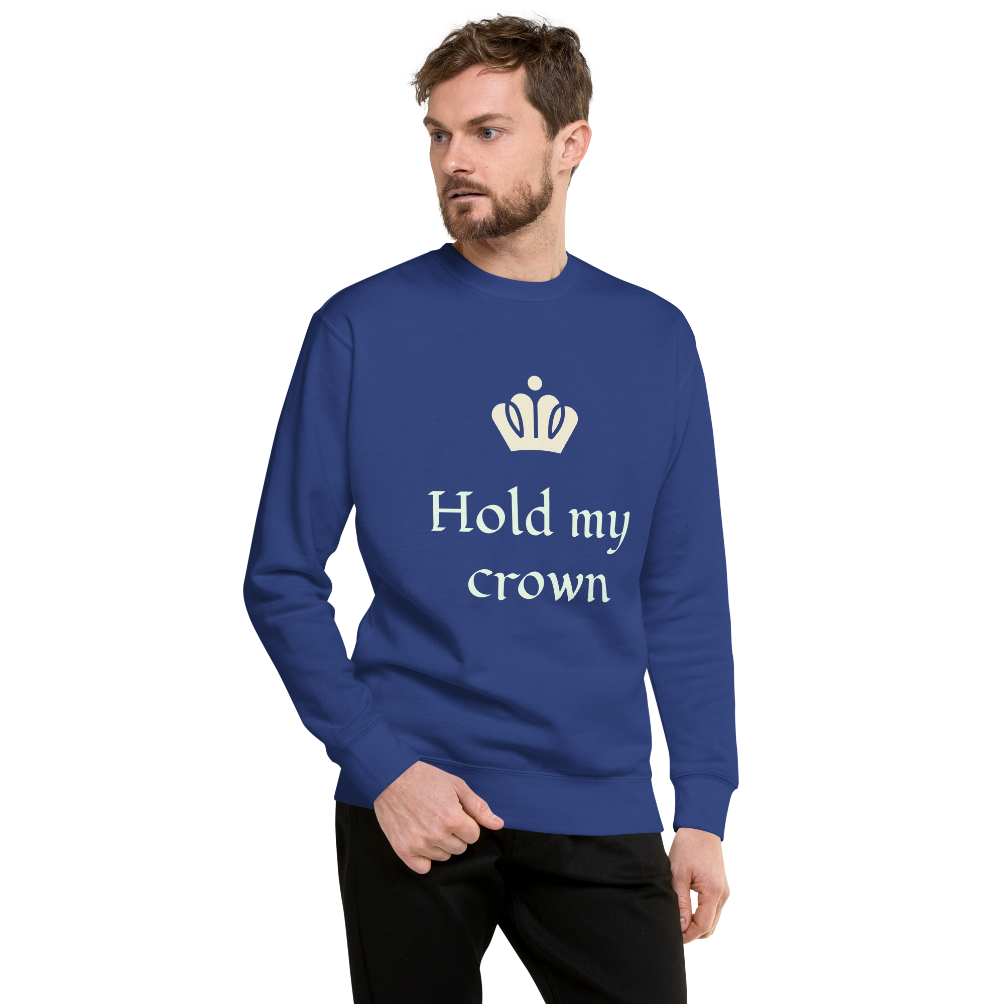 Unisex Hold My Crown Premium Printed Sweatshirt charcoal-heather
