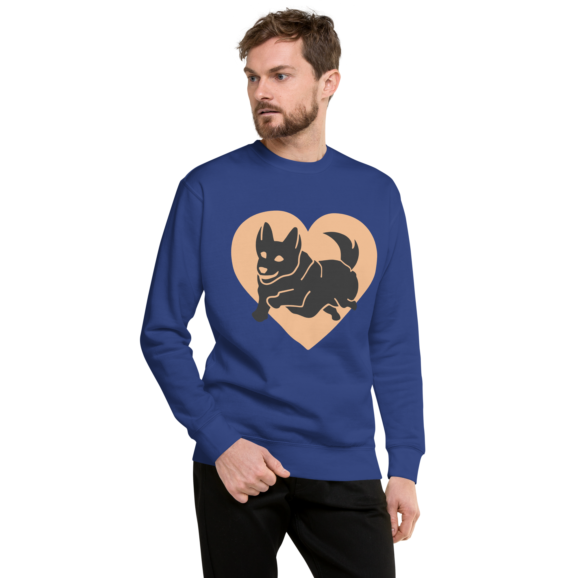 Unisex Dog Premium Printed Sweatshirt carbon-grey