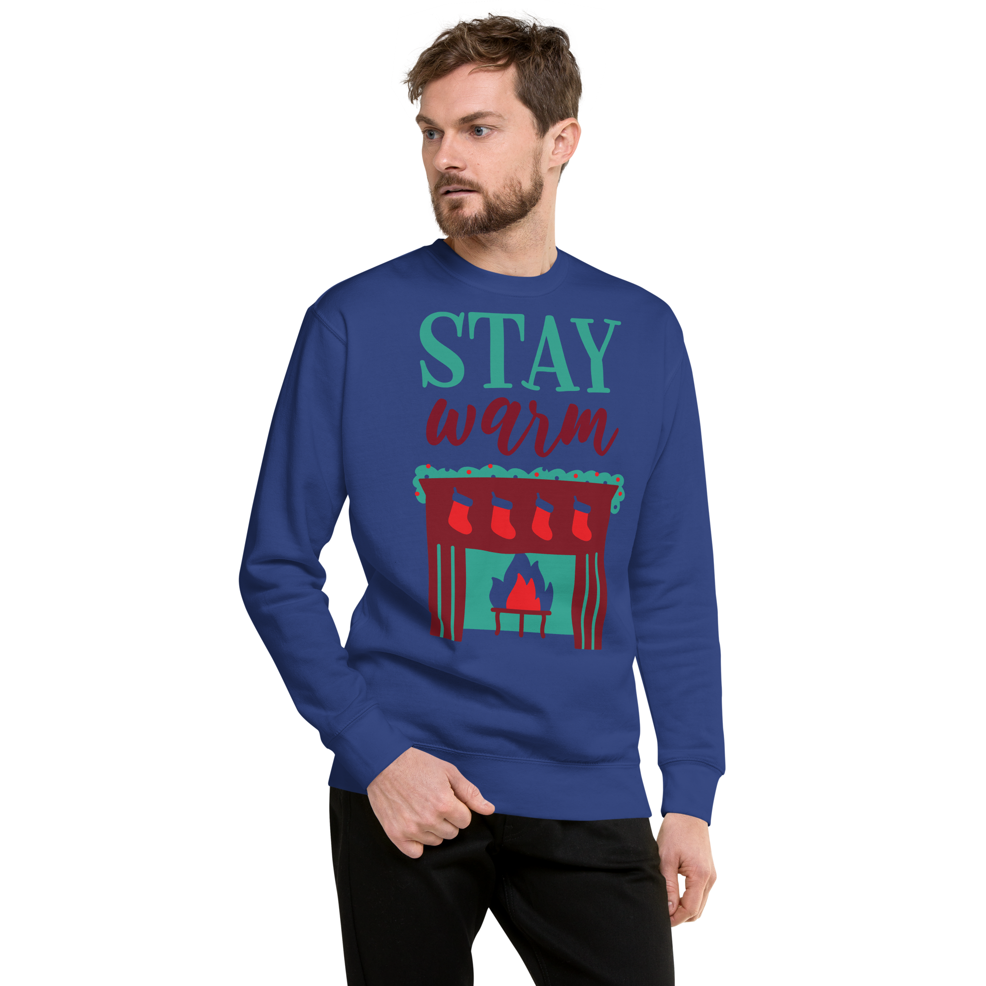 Unisex Stay Warm Christmas Premium Printed Sweatshirt dusty-rose