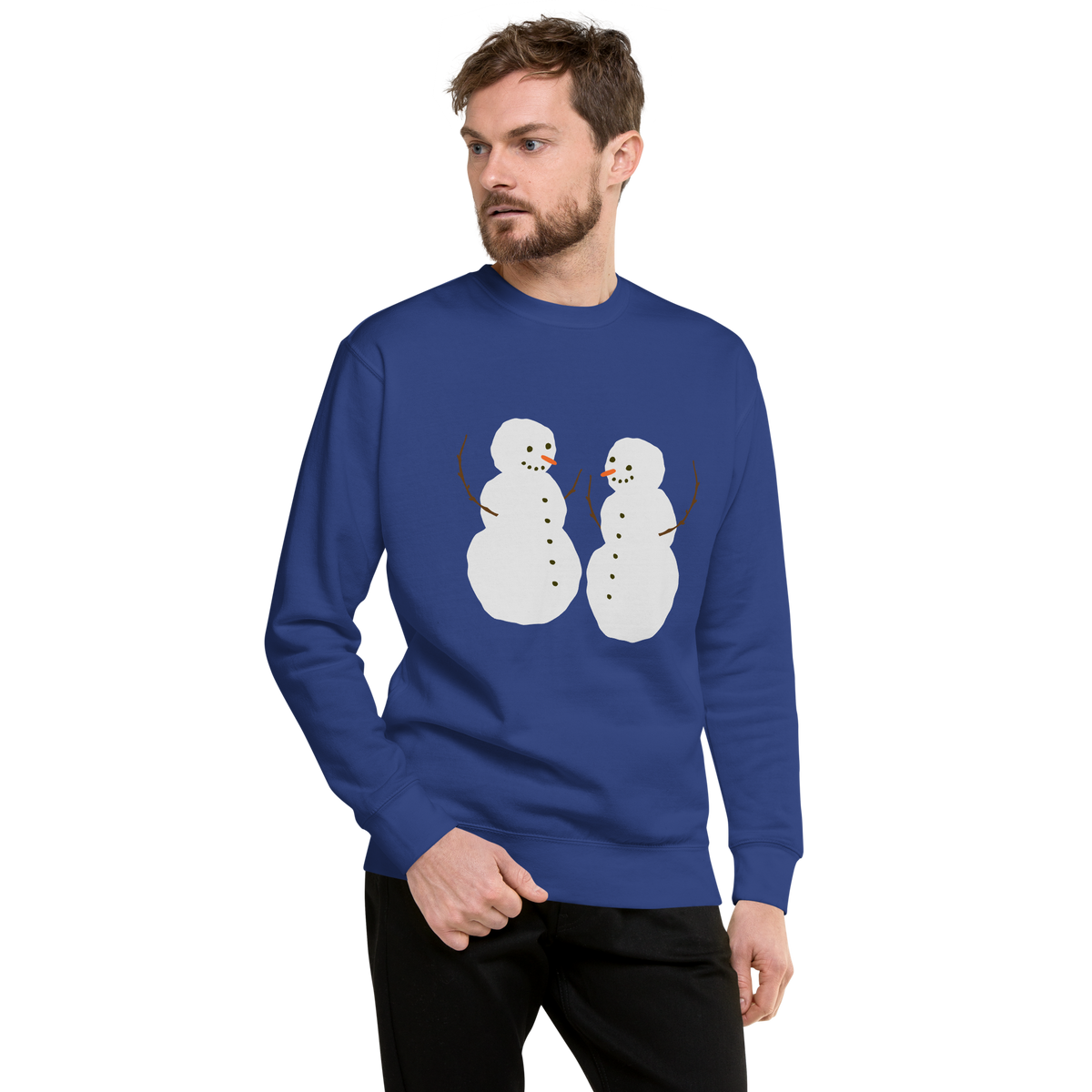 Unisex Snowman Christmas Premium Printed Sweatshirt 1 vintage-black