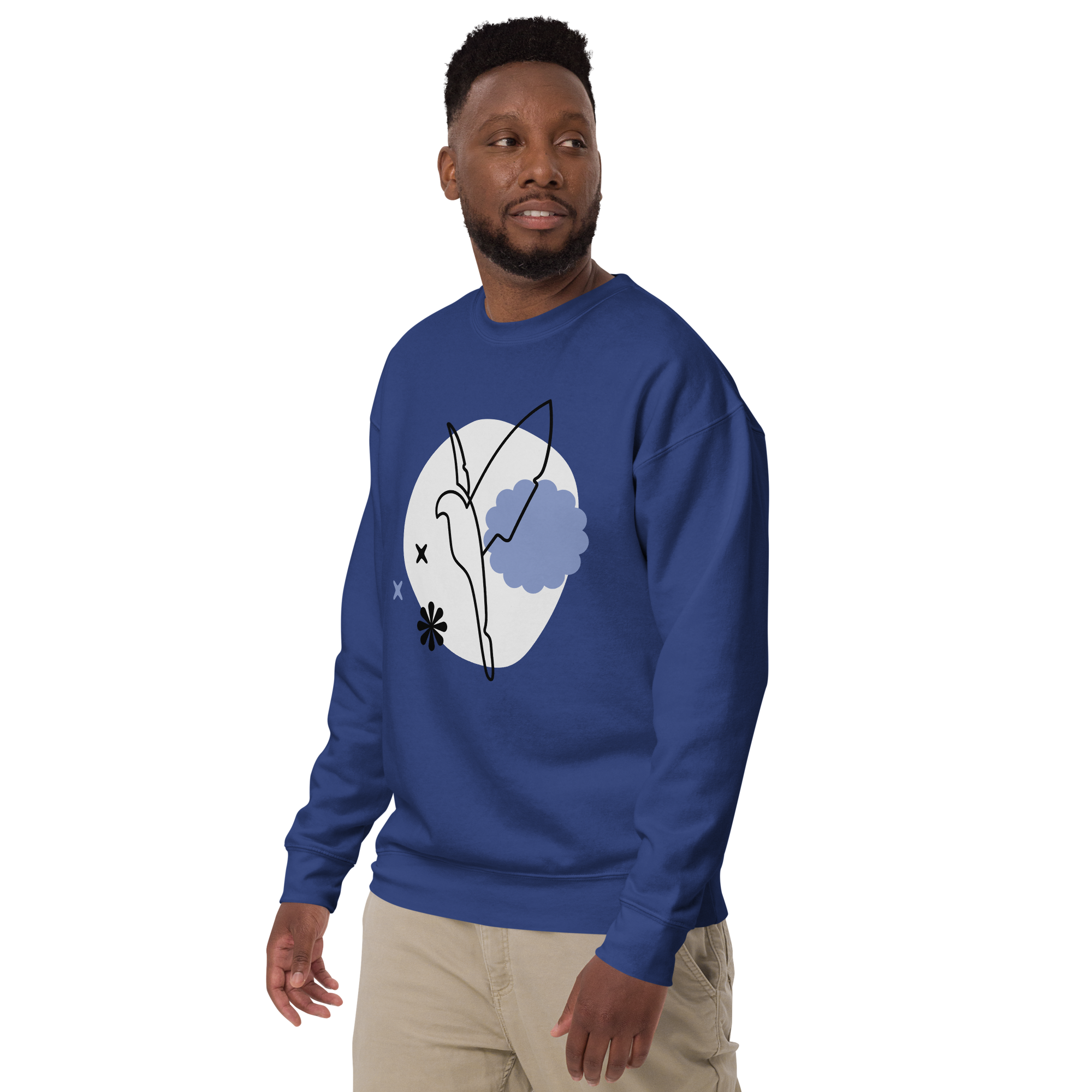 Unisex Dove Premium Printed Sweatshirt black