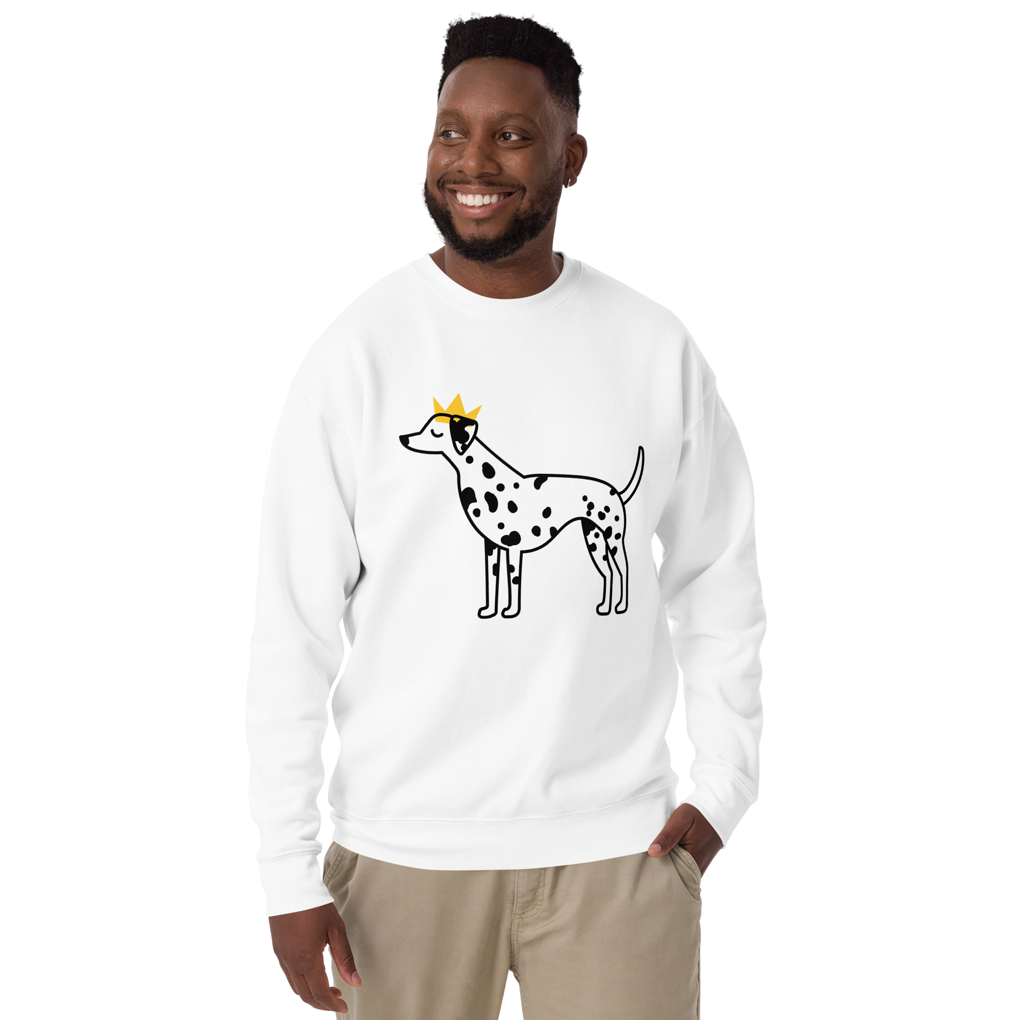 Unisex Crowned Dog Graphic Premium Printed Sweatshirt 