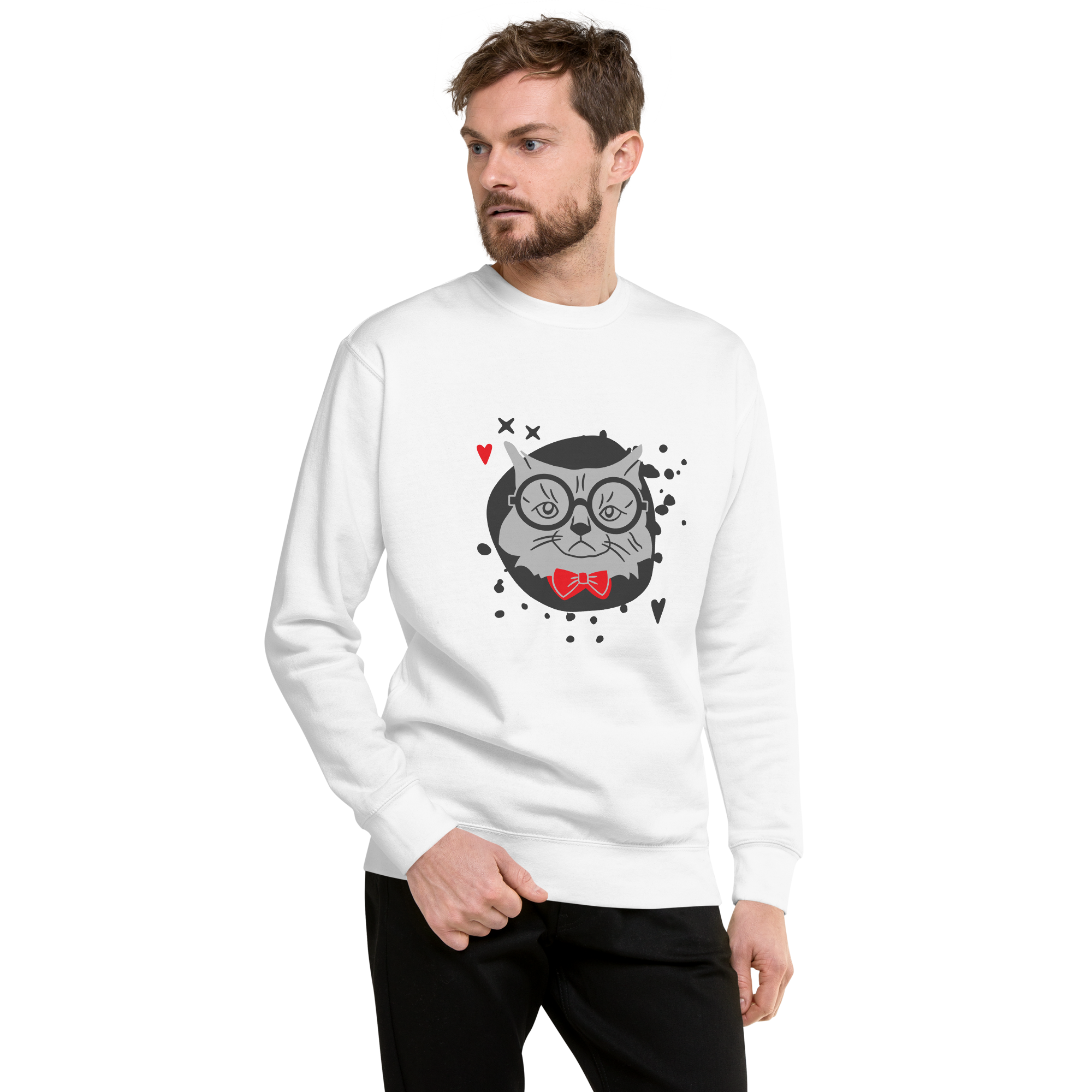 Cute Owl Graphic Sweatshirt black