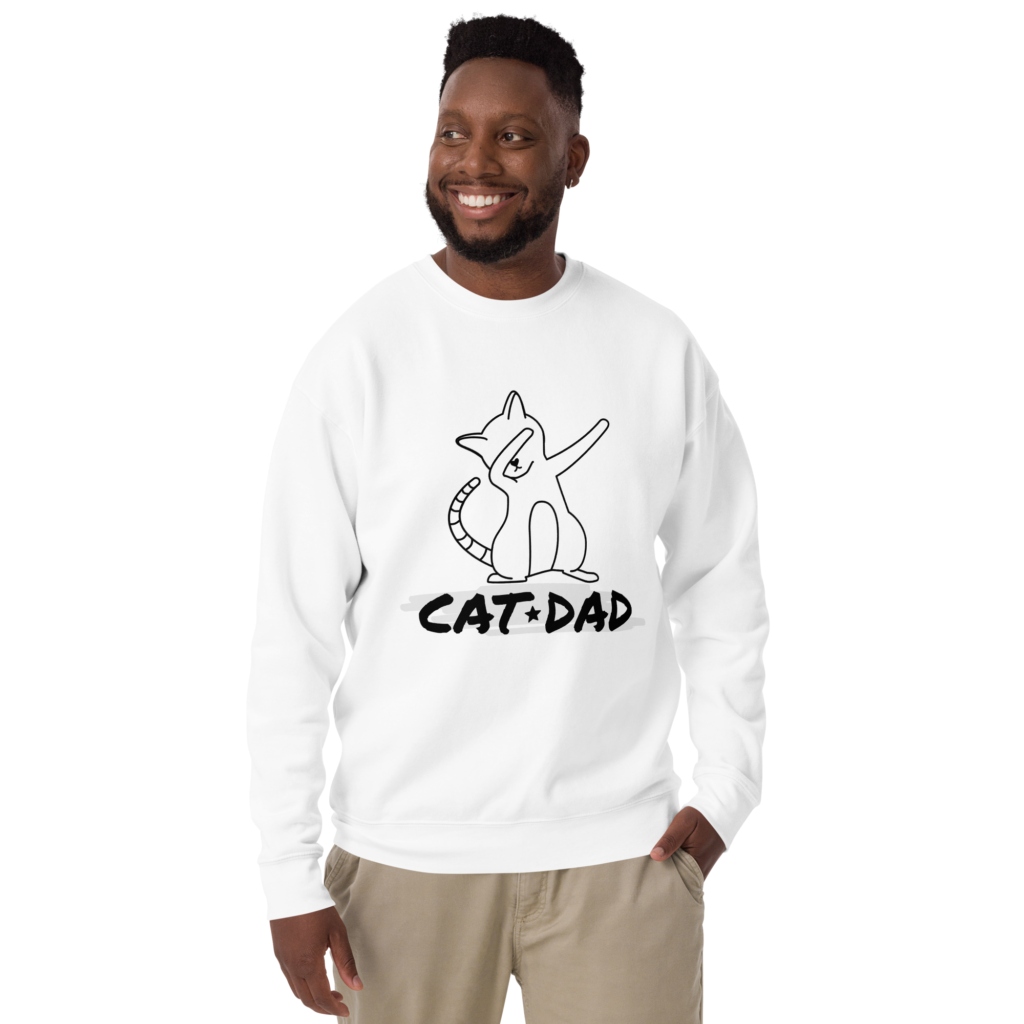 Unisex Cat Dad Graphic Premium Printed Sweatshirt team-red