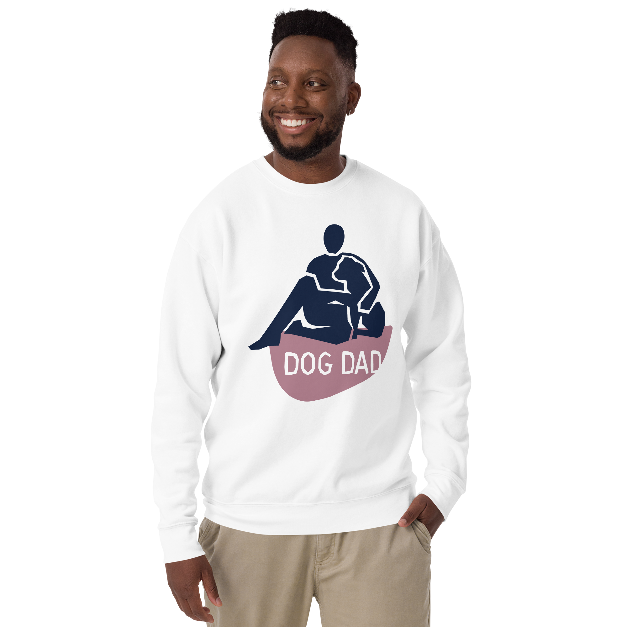 Unisex Dog Dad Graphic Premium Printed Sweatshirt dusty-rose