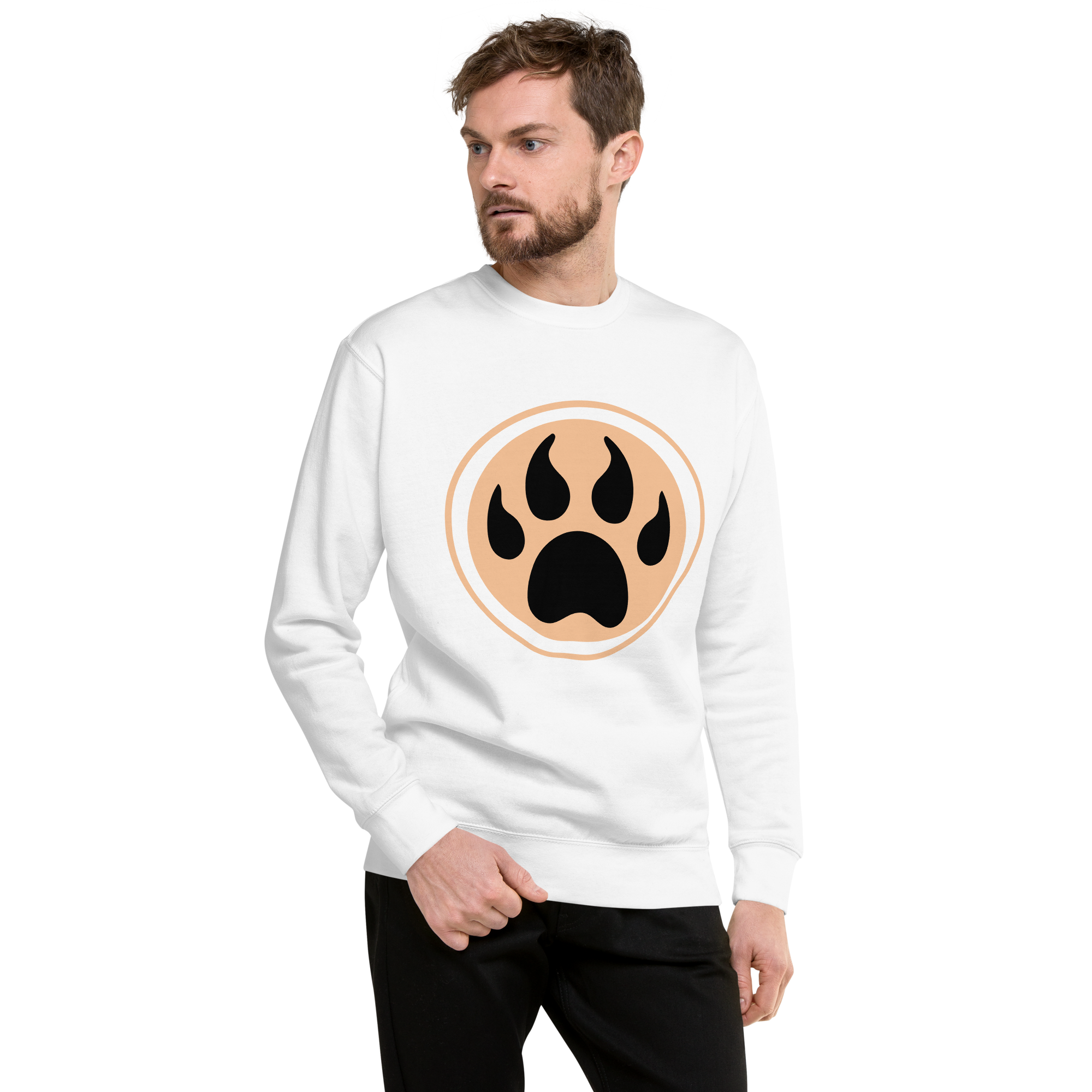 Unisex Dog Paw Premium Printed Sweatshirt black