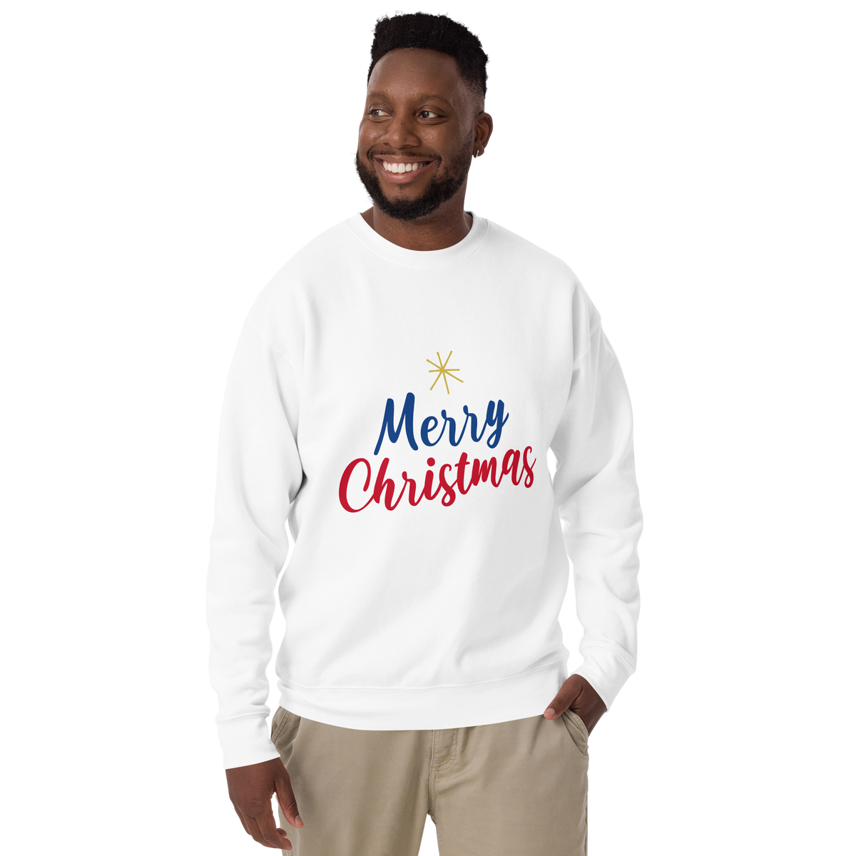 Unisex Merry Christmas Premium Printed Sweatshirt Team Red