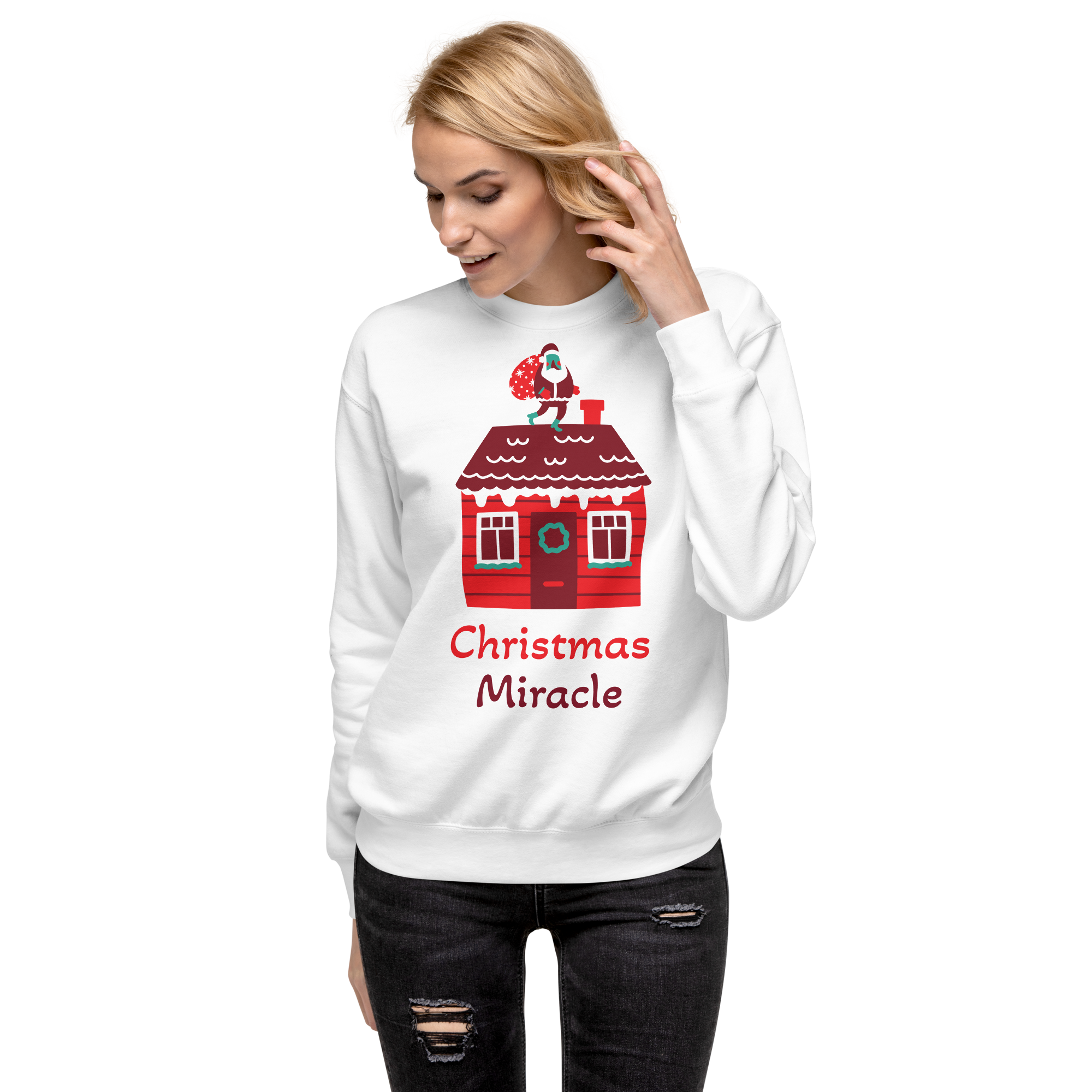 Unisex Christmas Miracle Home Premium Printed Sweatshirt dusty-rose