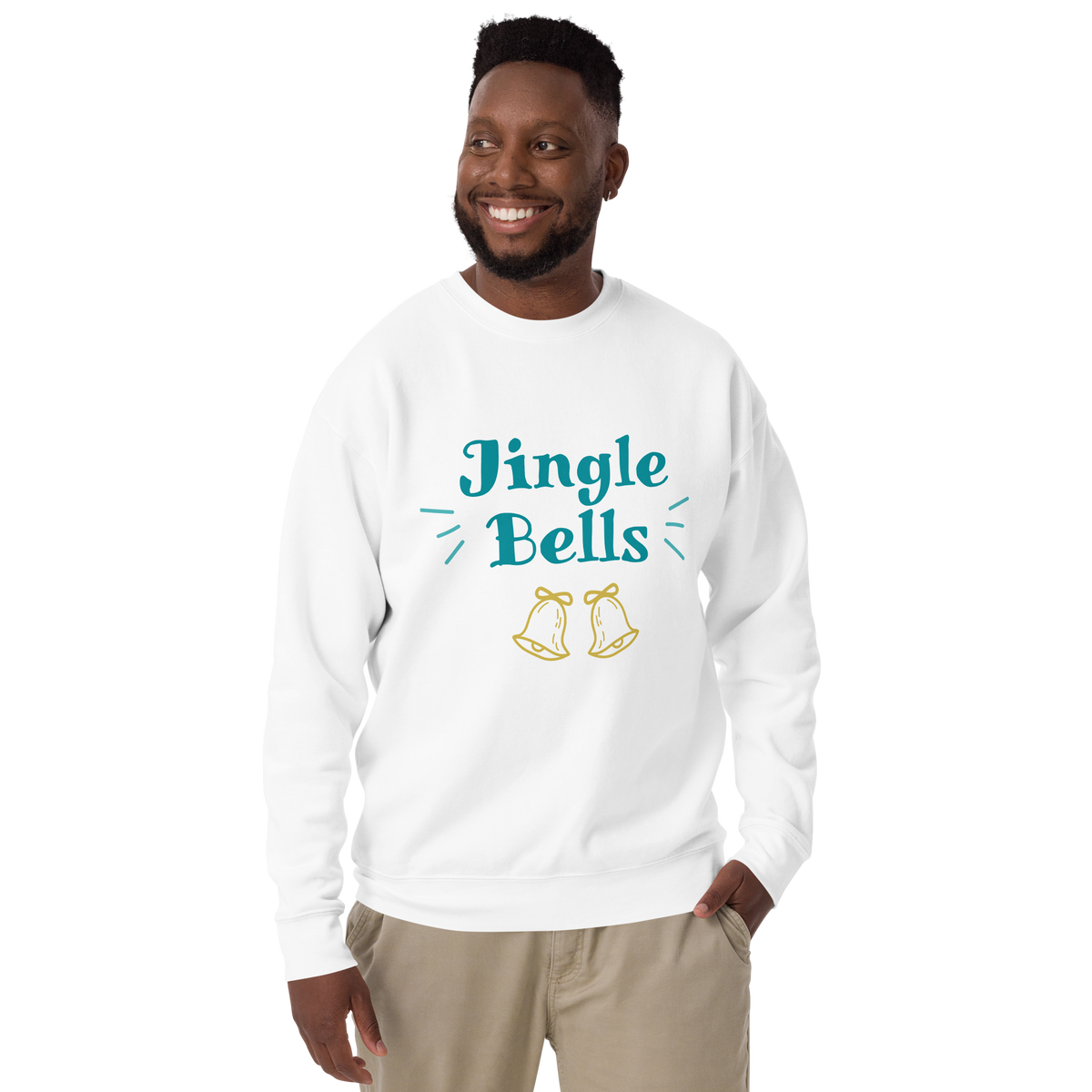 Unisex Jingle Bells Christmas Premium Printed Sweatshirt black
