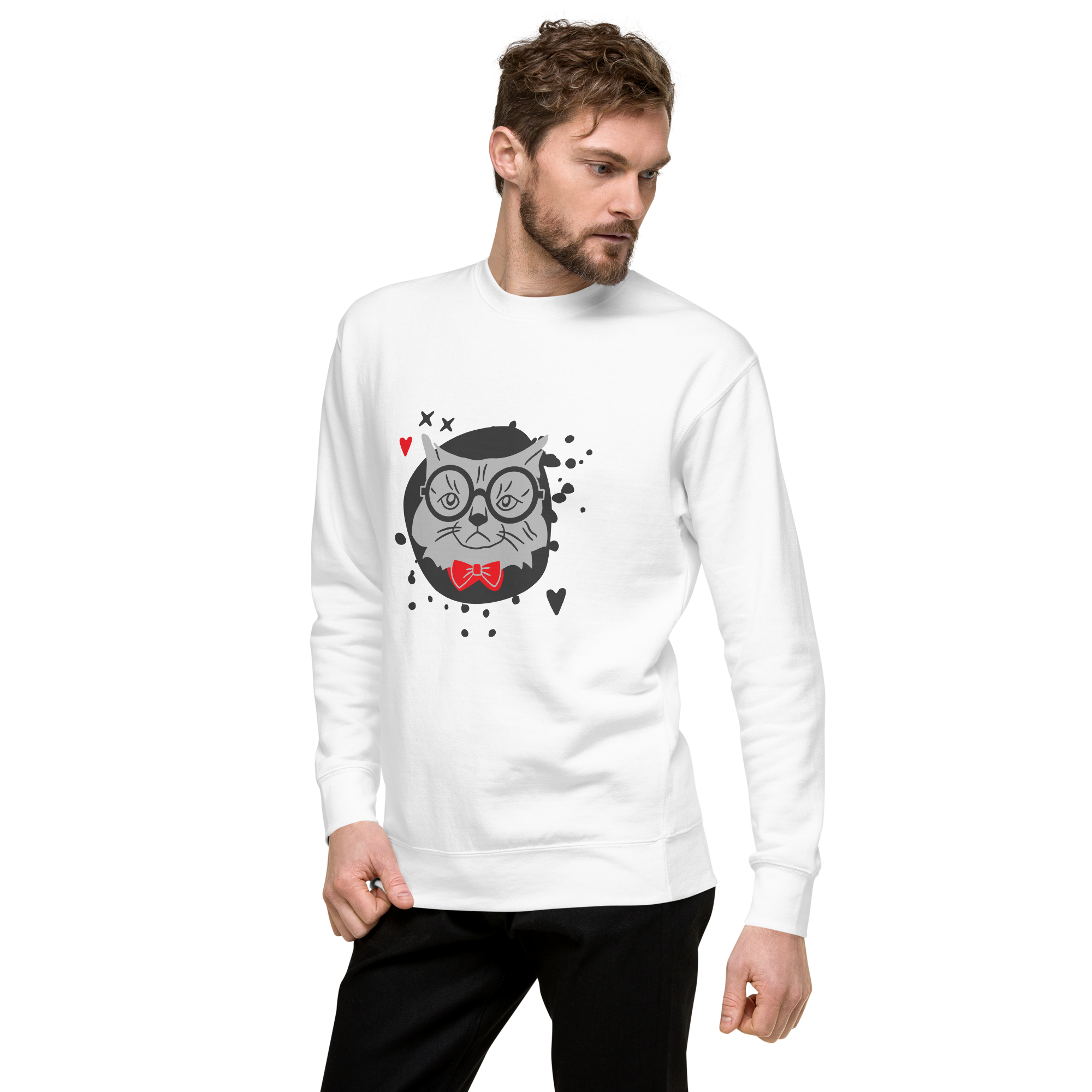 Cute Owl Graphic Sweatshirt black