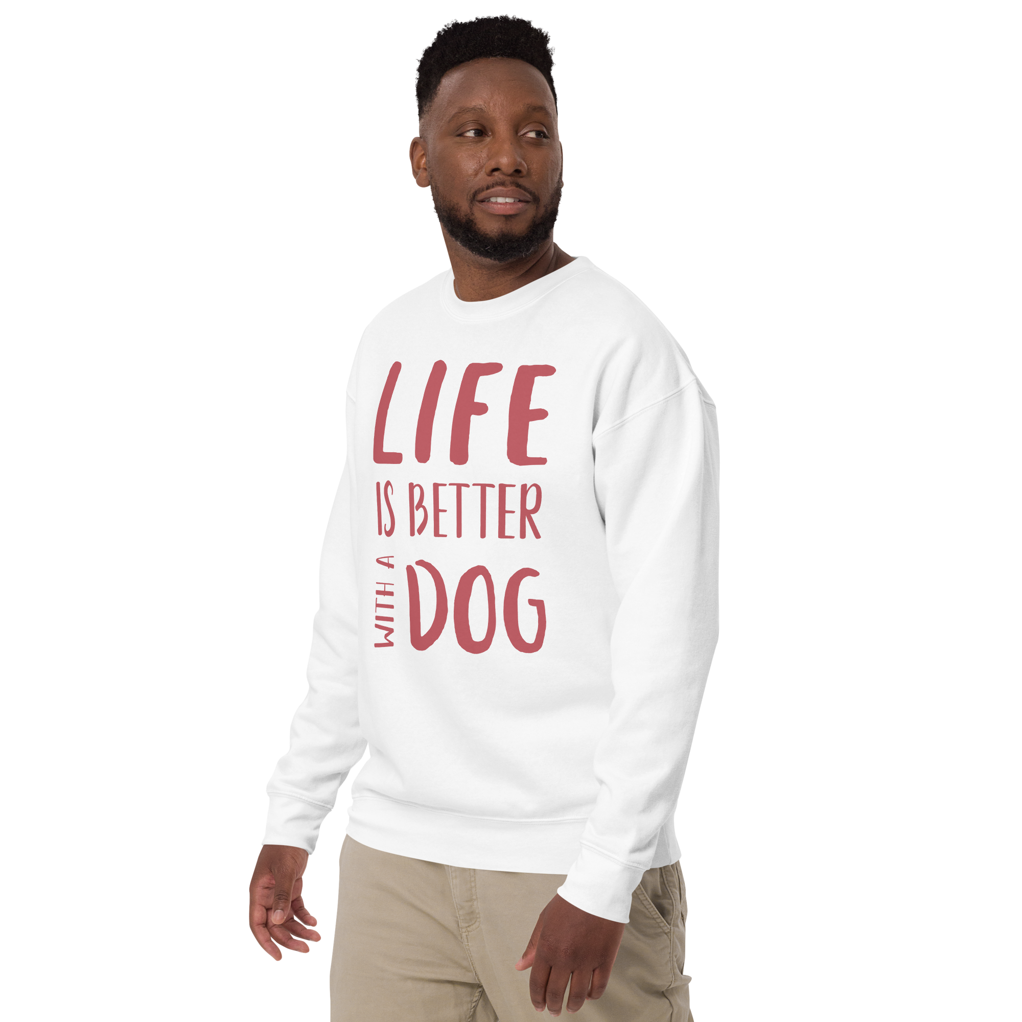 Unisex Life Is Better With Dog Premium Printed Sweatshirt black