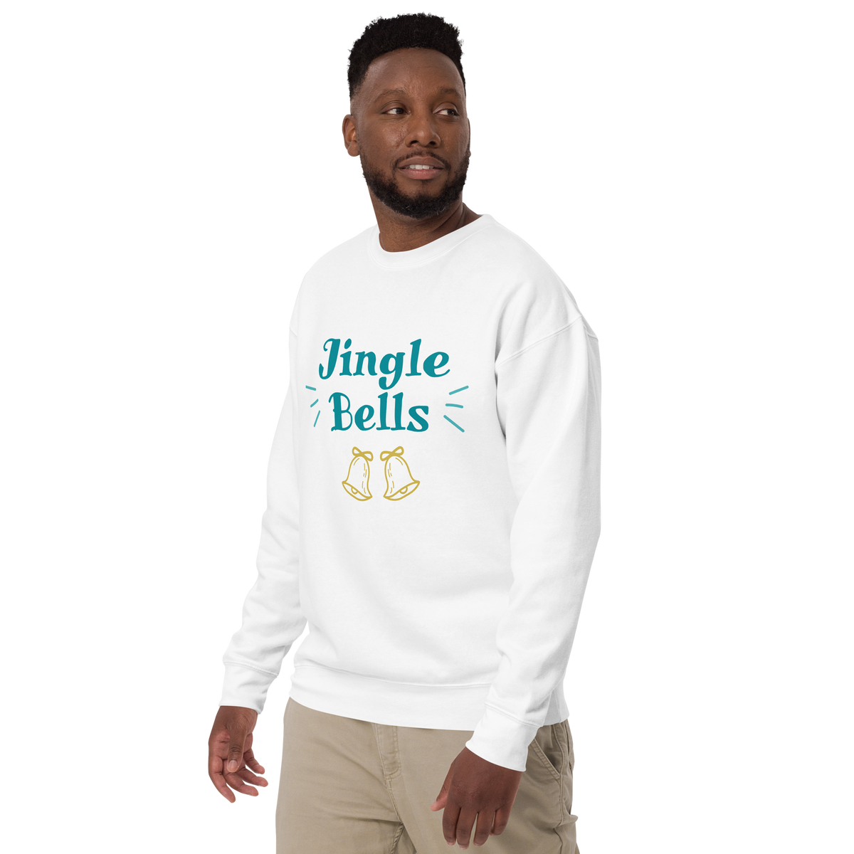 Unisex Jingle Bells Christmas Premium Printed Sweatshirt black