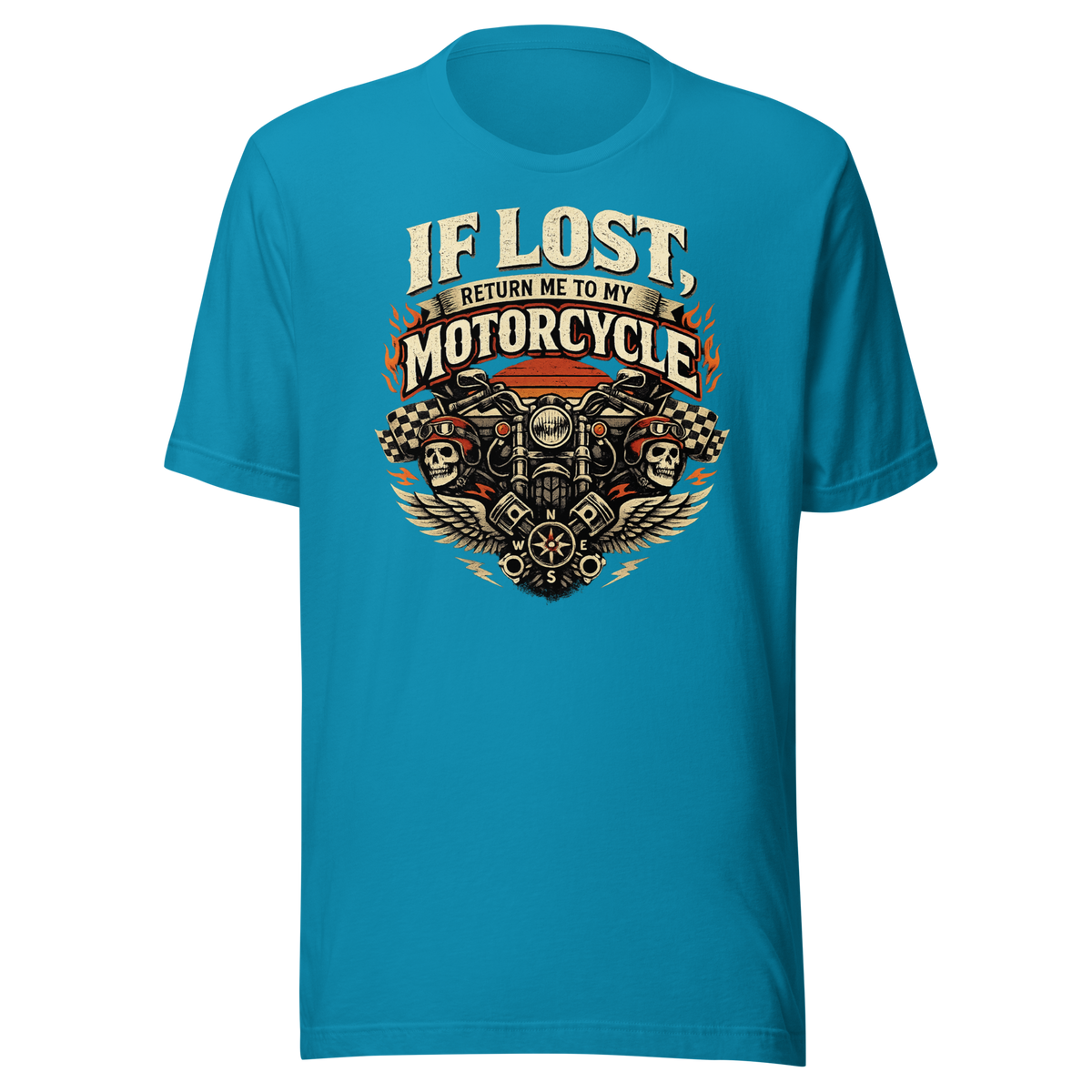 Biker motorcycle graphic t-shirt product image