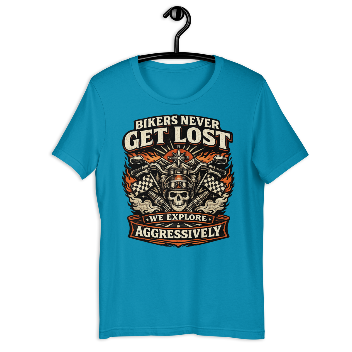 Biker motorcycle graphic t-shirt product image
