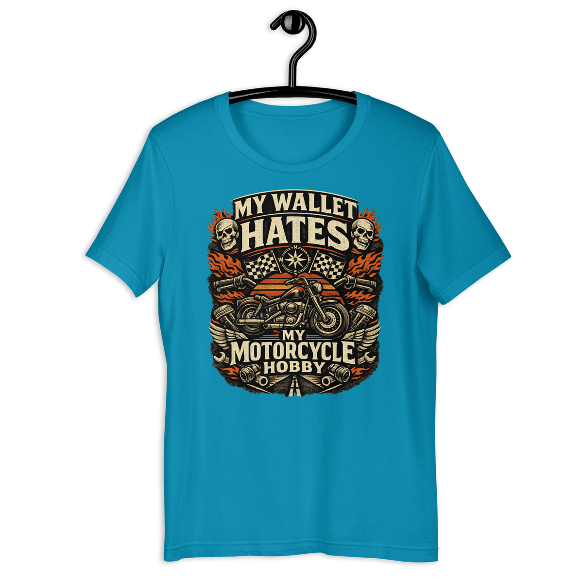 Biker motorcycle graphic t-shirt product image