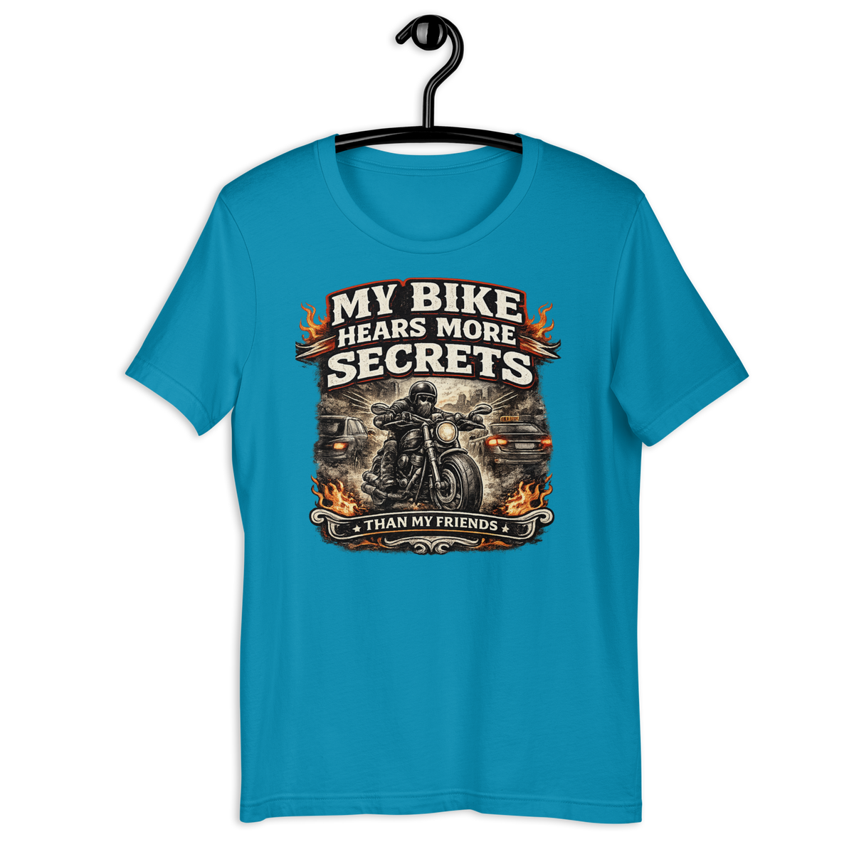 Biker motorcycle graphic t-shirt product image