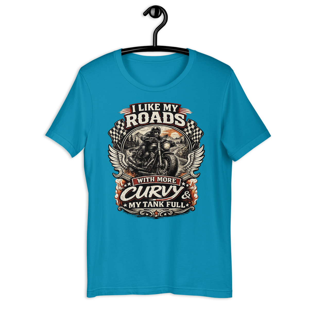 Biker motorcycle graphic t-shirt product image