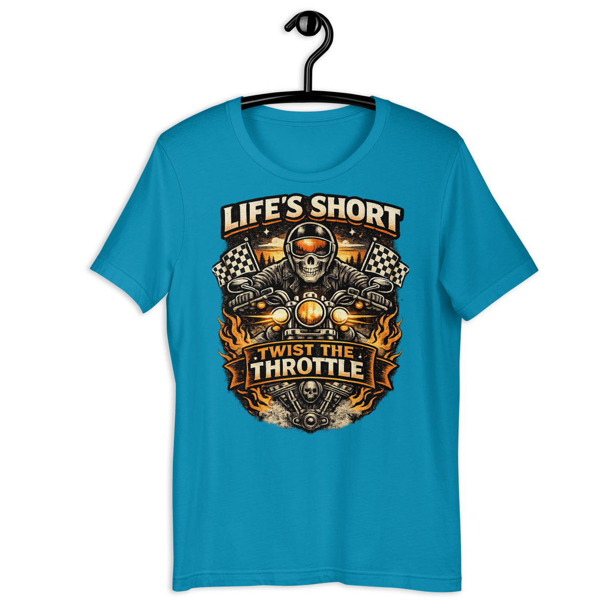 Biker motorcycle graphic t-shirt product image