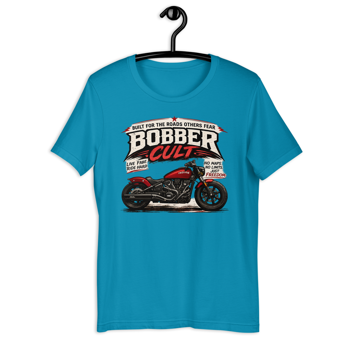 Biker motorcycle graphic t-shirt product image