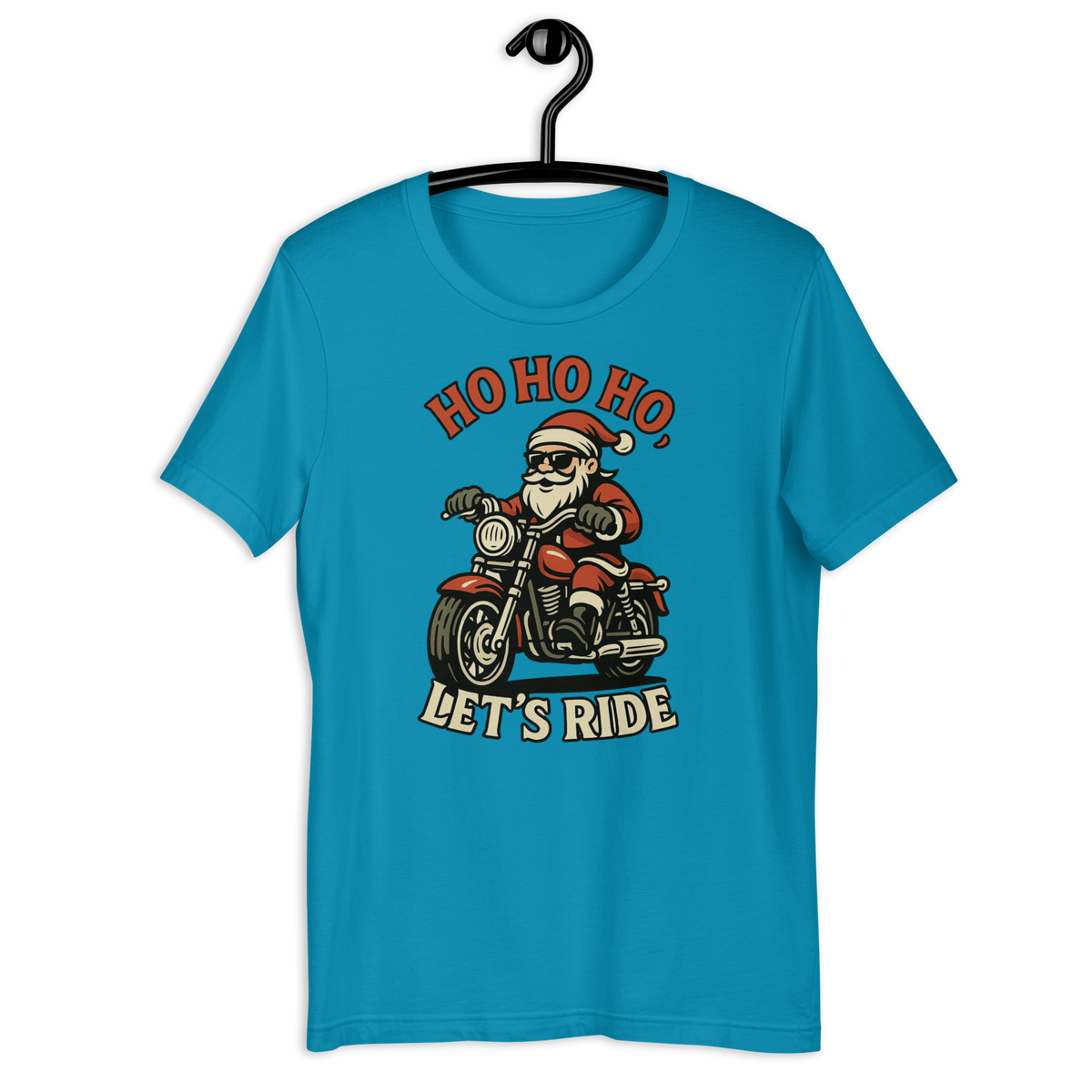 Unisex Ho Ho Ho Let's Ride Christmas Motorcycle Graphic Tee product image