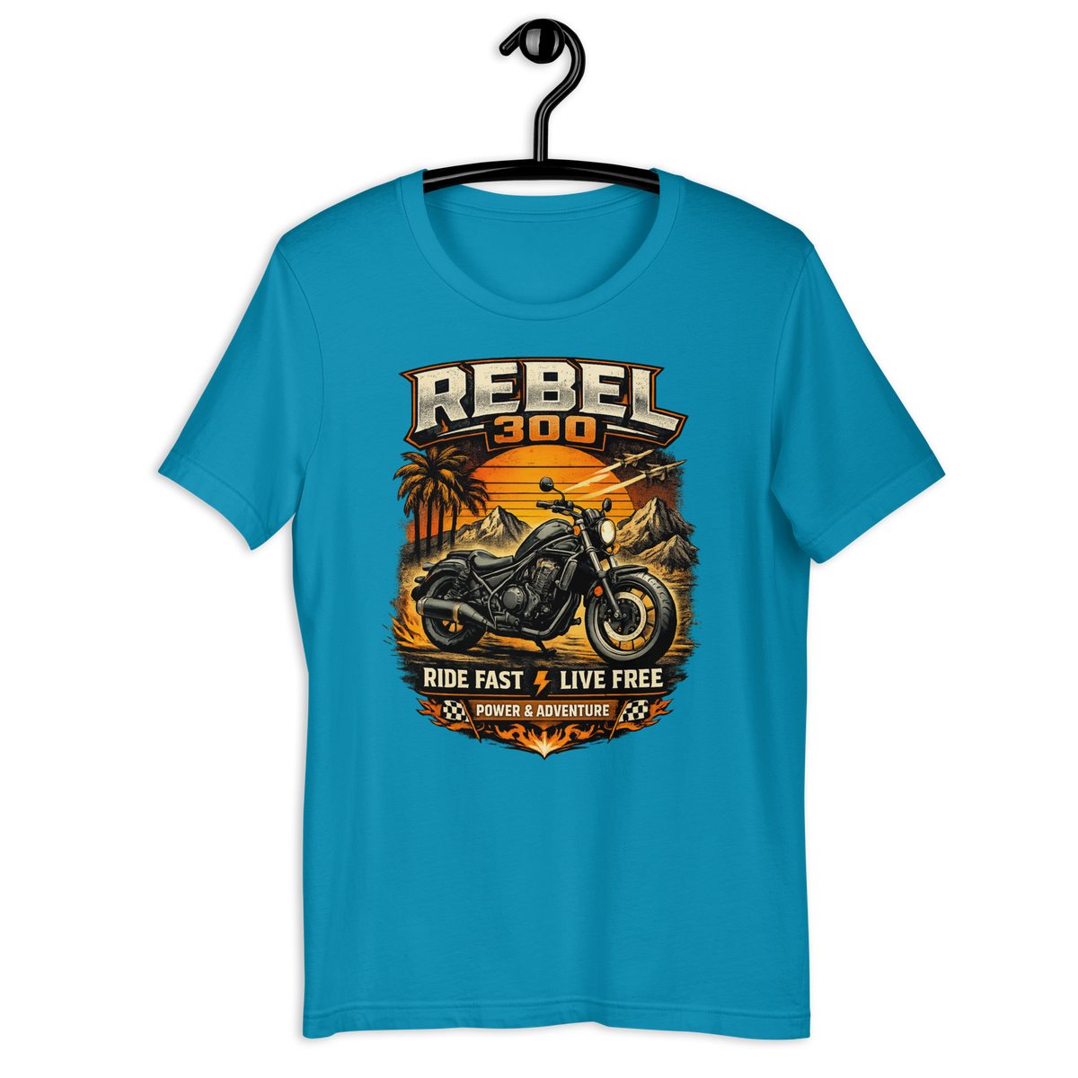 Unisex Rebel 300 Ride Fast Live Free Vintage Motorcycle Graphic Tee product image