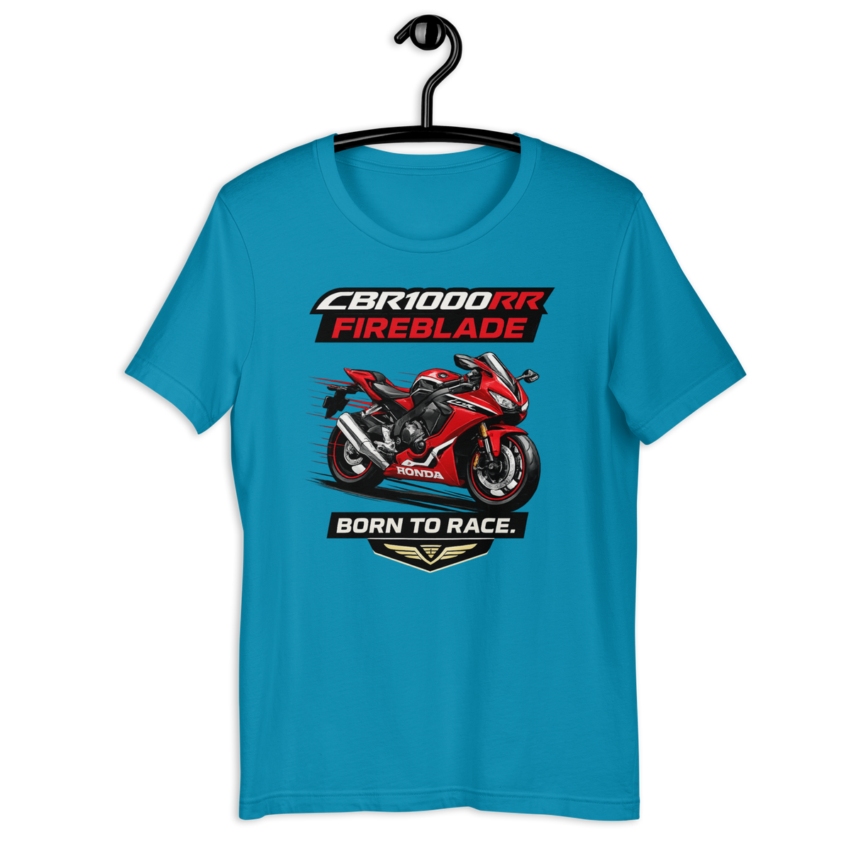 CBR1000RR Fireblade Born To Race Sport Motorcycle Graphic Tee aqua t-shirt mockup