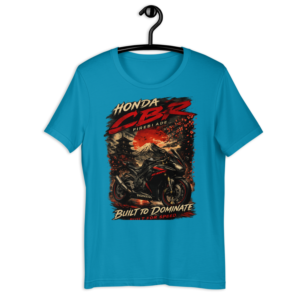 CBR Built To Dominate Sport Motorcycle Graphic Tee red t-shirt mockup