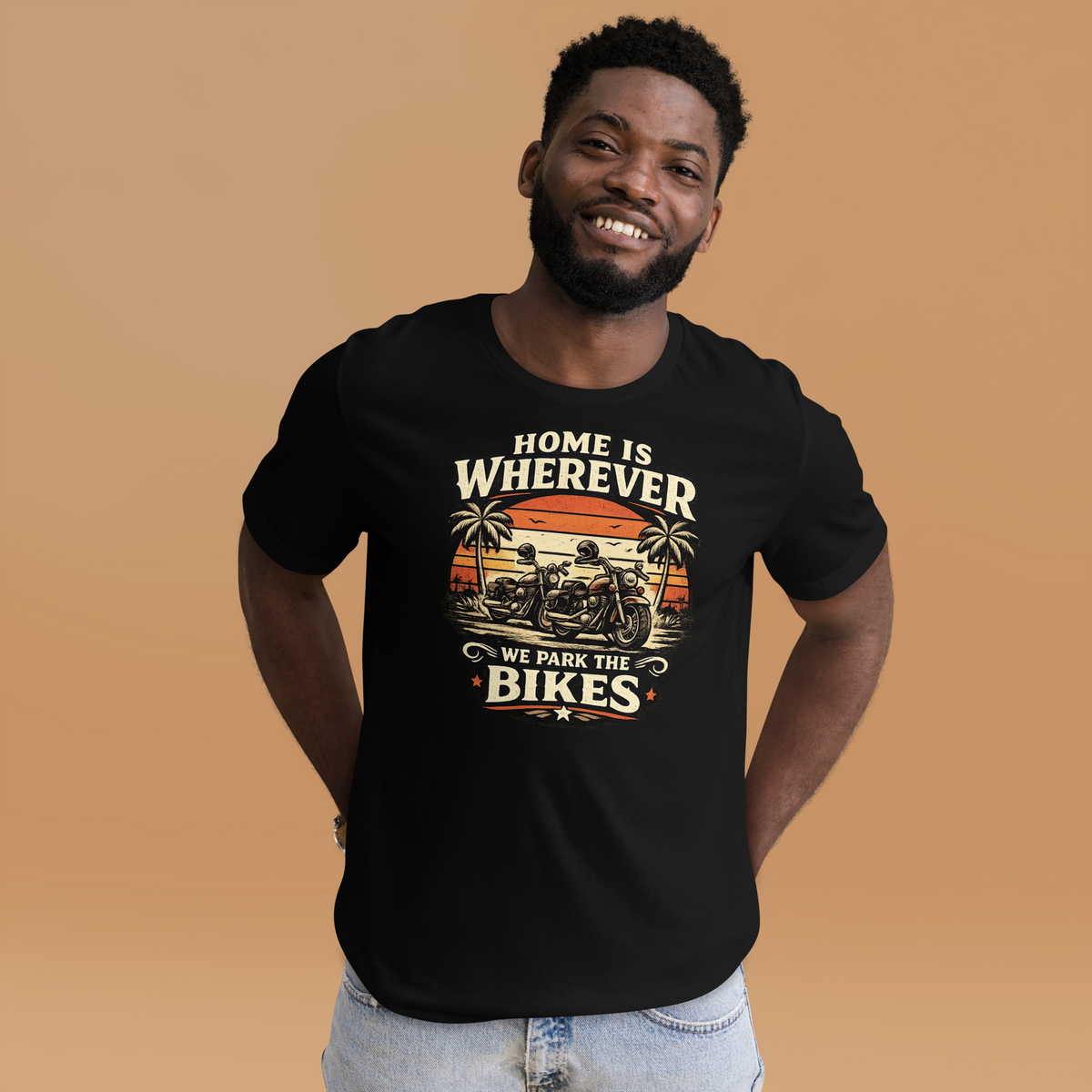 Biker motorcycle graphic t-shirt product image
