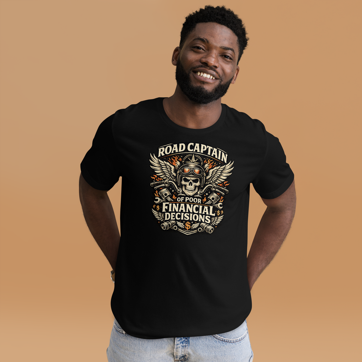 Biker motorcycle graphic t-shirt product image