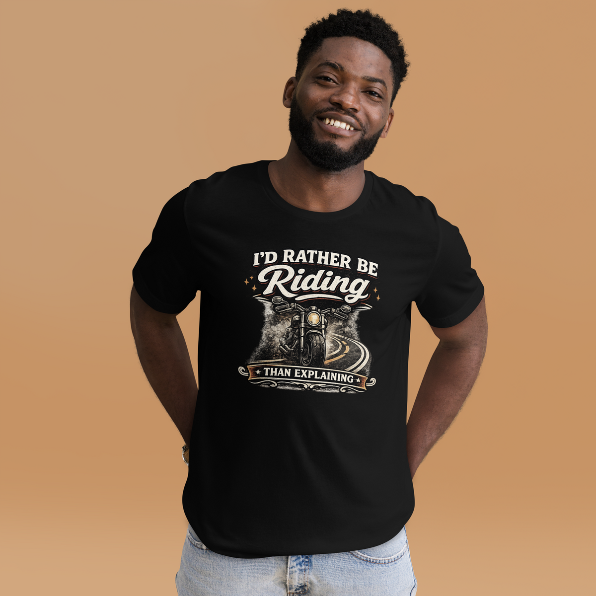 Biker motorcycle graphic t-shirt product image