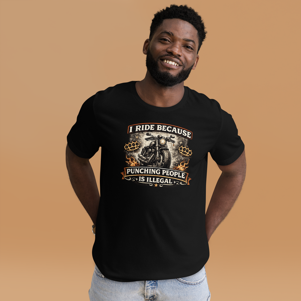 Biker motorcycle graphic t-shirt product image