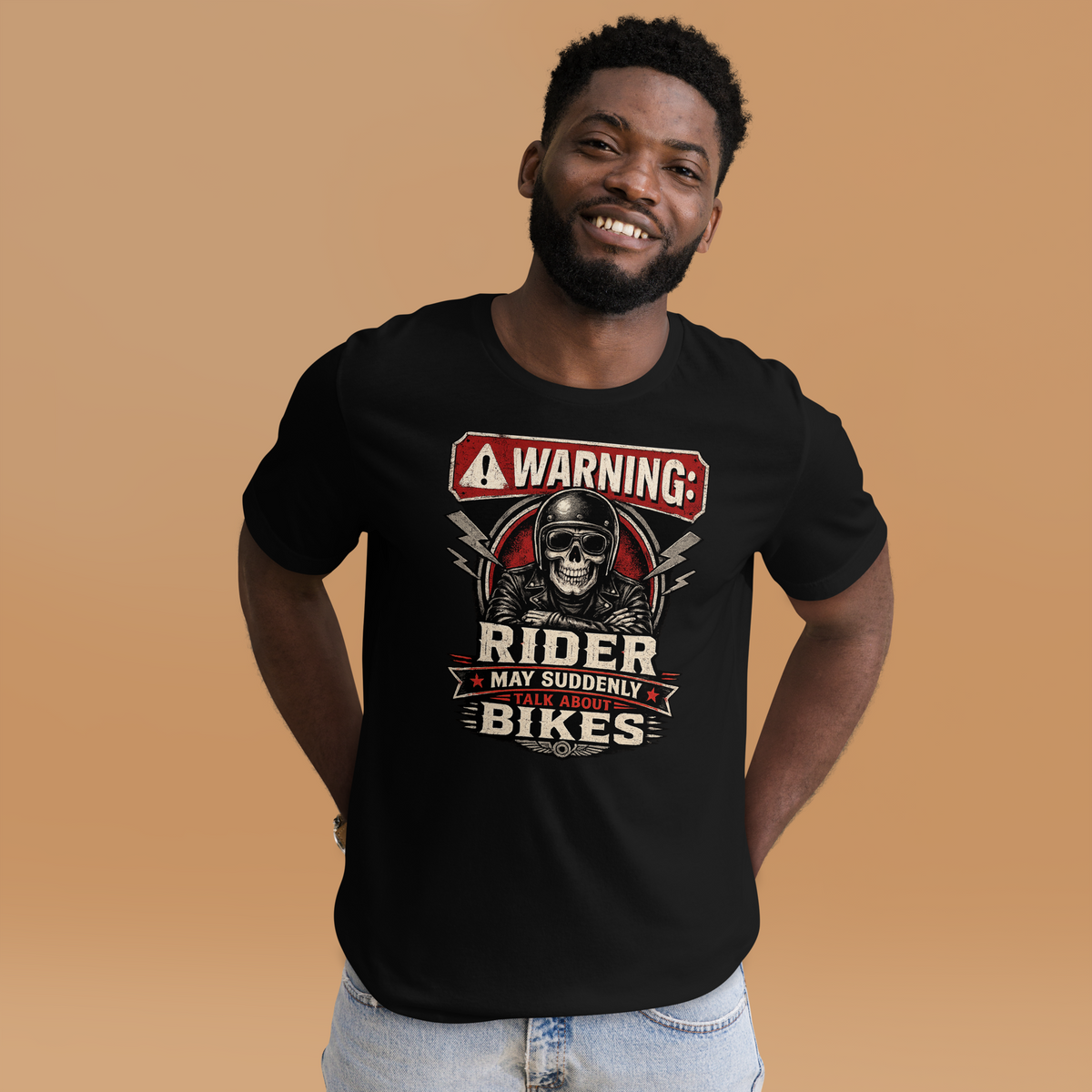 Biker motorcycle graphic t-shirt product image